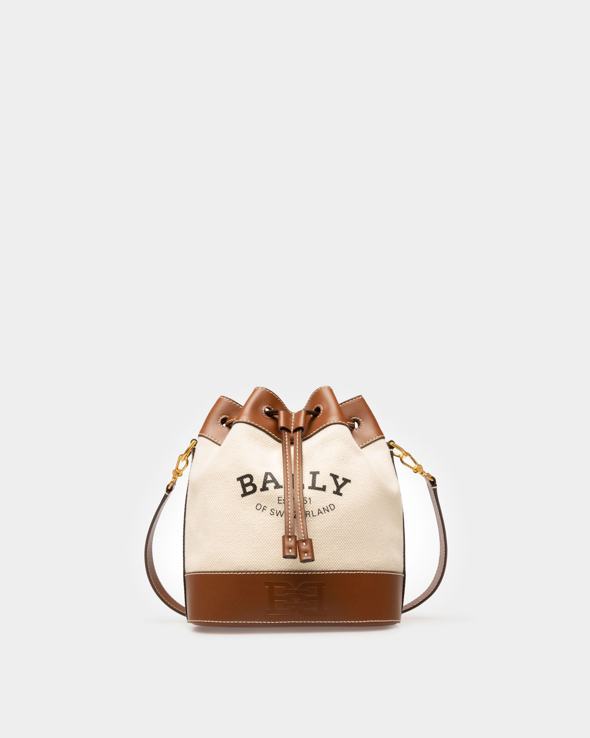 Sac seau En tissu couleur naturelle - Femme - Bally - 01