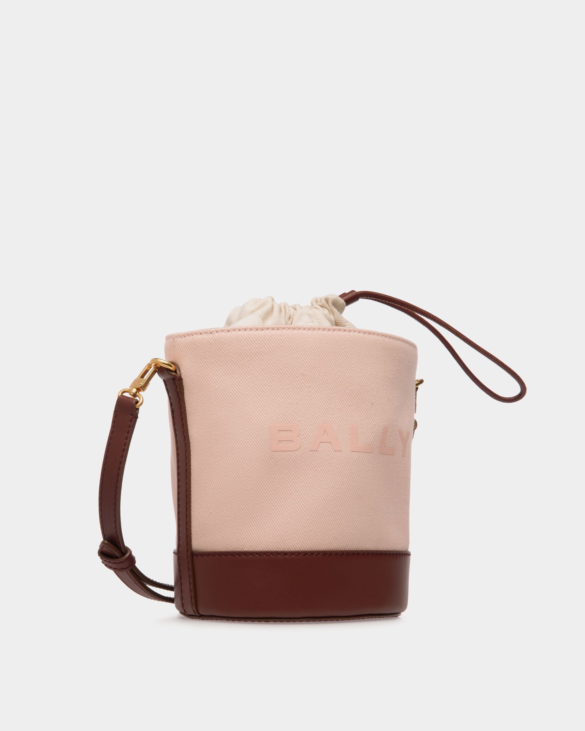 Minisac Seau Bar En Toile Et Cabas Dusty Petal Et Marron - Femme - Bally - 03