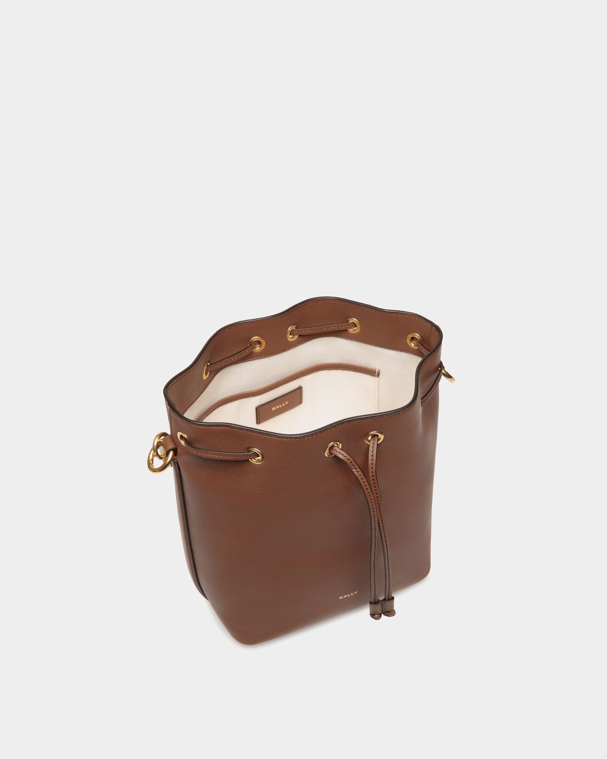 Sac Seau Code En Cuir Marron - Femme - Bally - 04