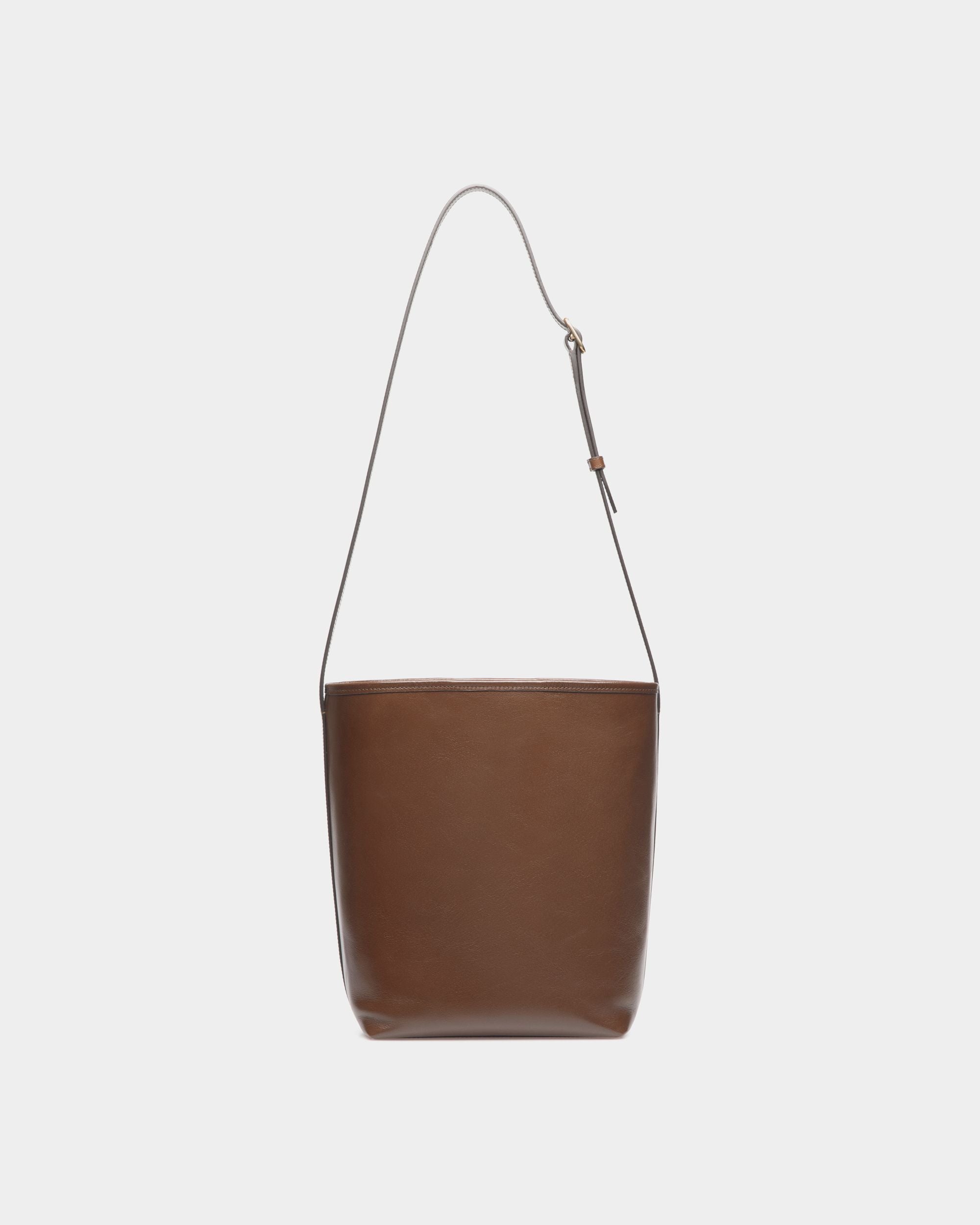 Sac Seau Beckett En Cuir Marron Glacé - Femme - Bally - 03