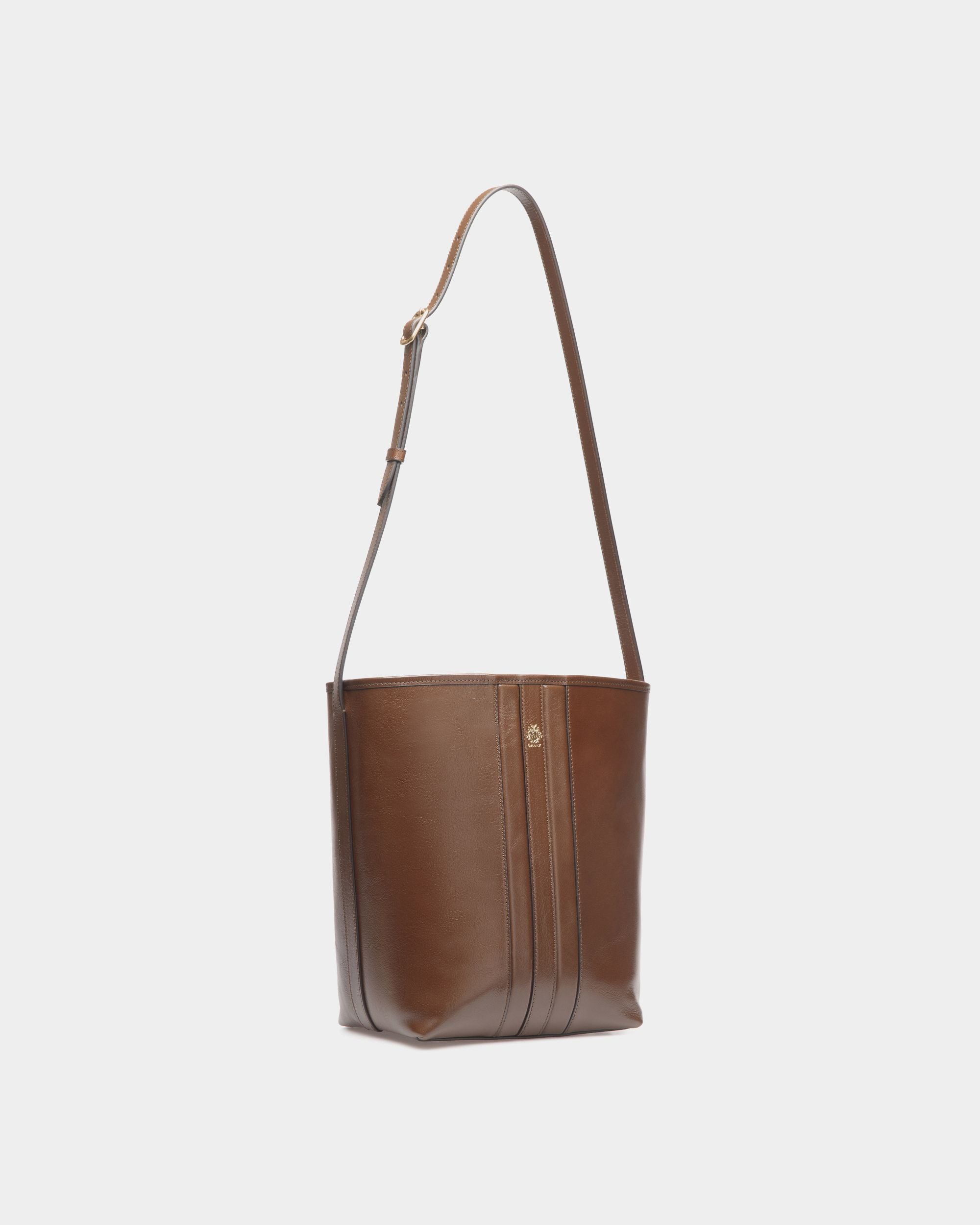 Sac Seau Beckett En Cuir Marron Glacé - Femme - Bally - 04