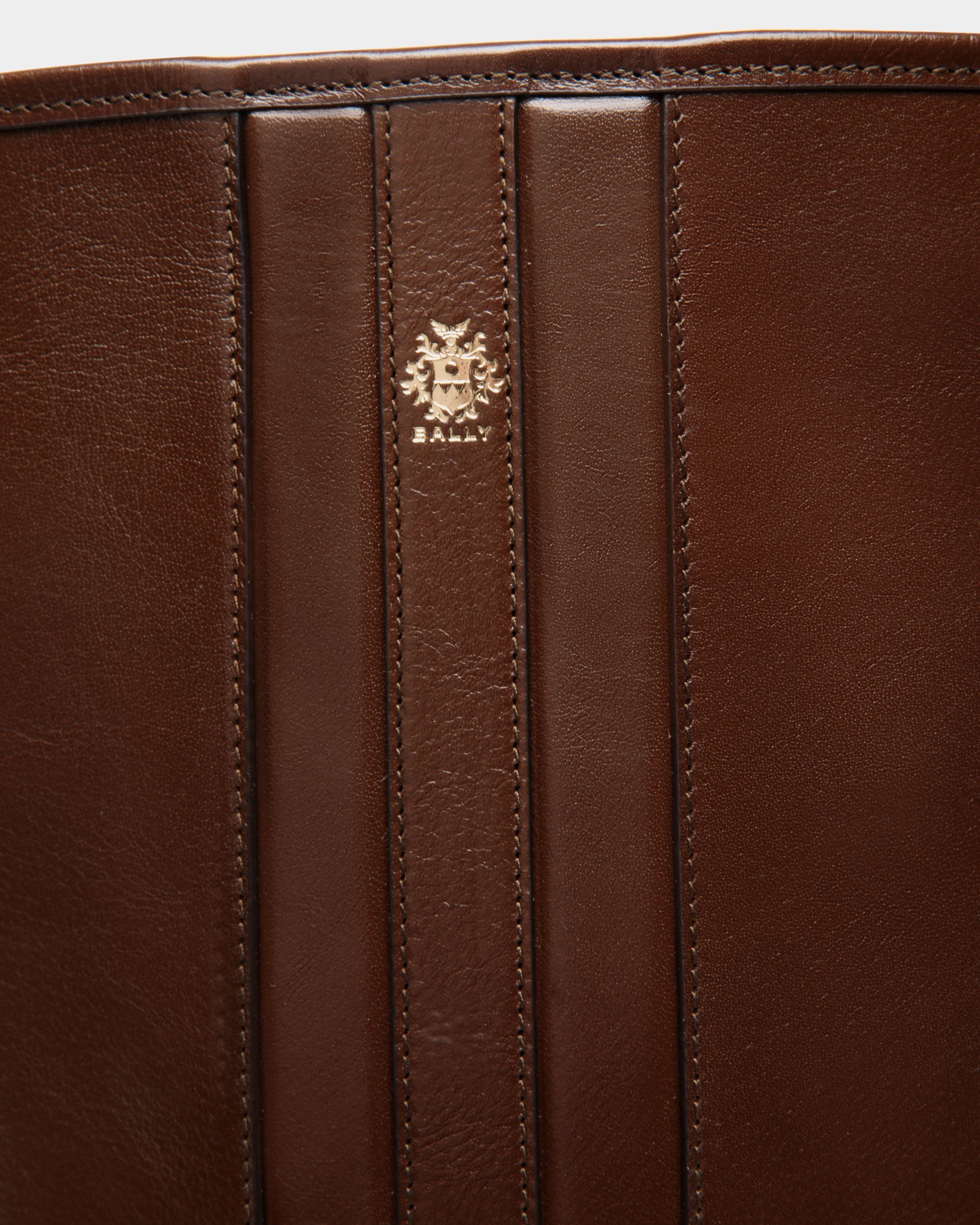 Sac Seau Beckett En Cuir Marron Glacé - Femme - Bally - 06