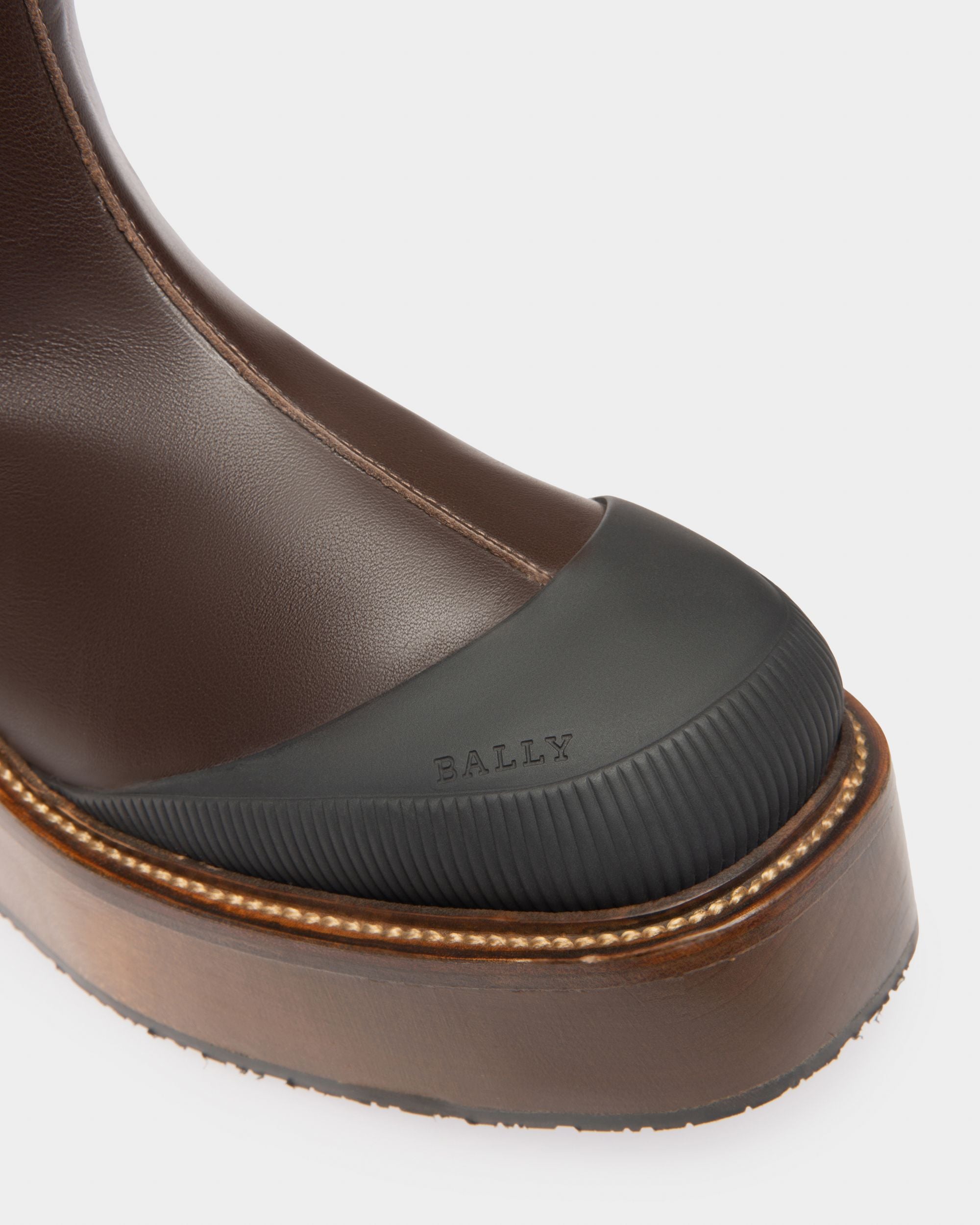 Irenne Bottes Longues En Cuir Marron Ébène - Femme - Bally - 05