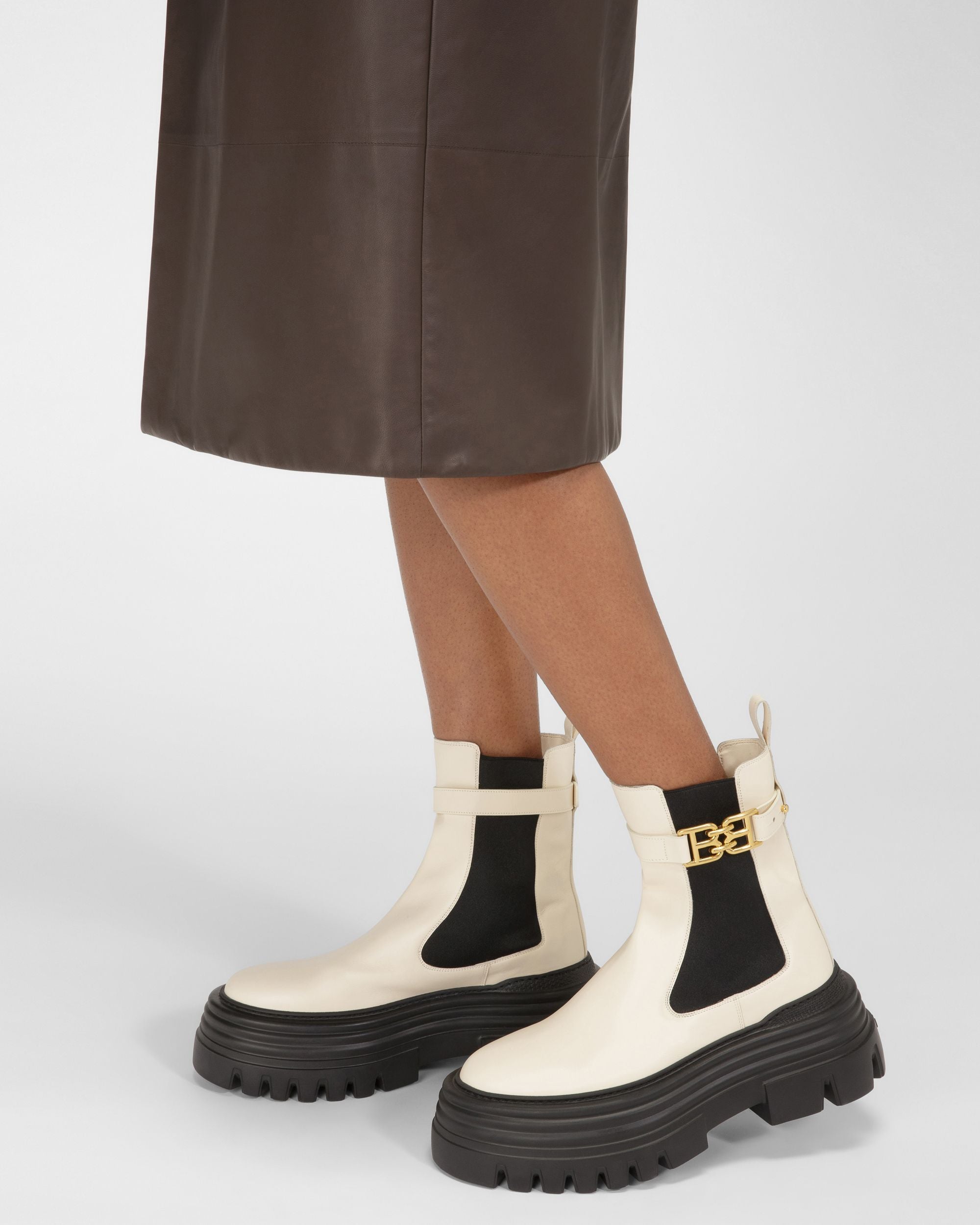 Greby Bottines En Cuir Ivoire - Femme - Bally - 06