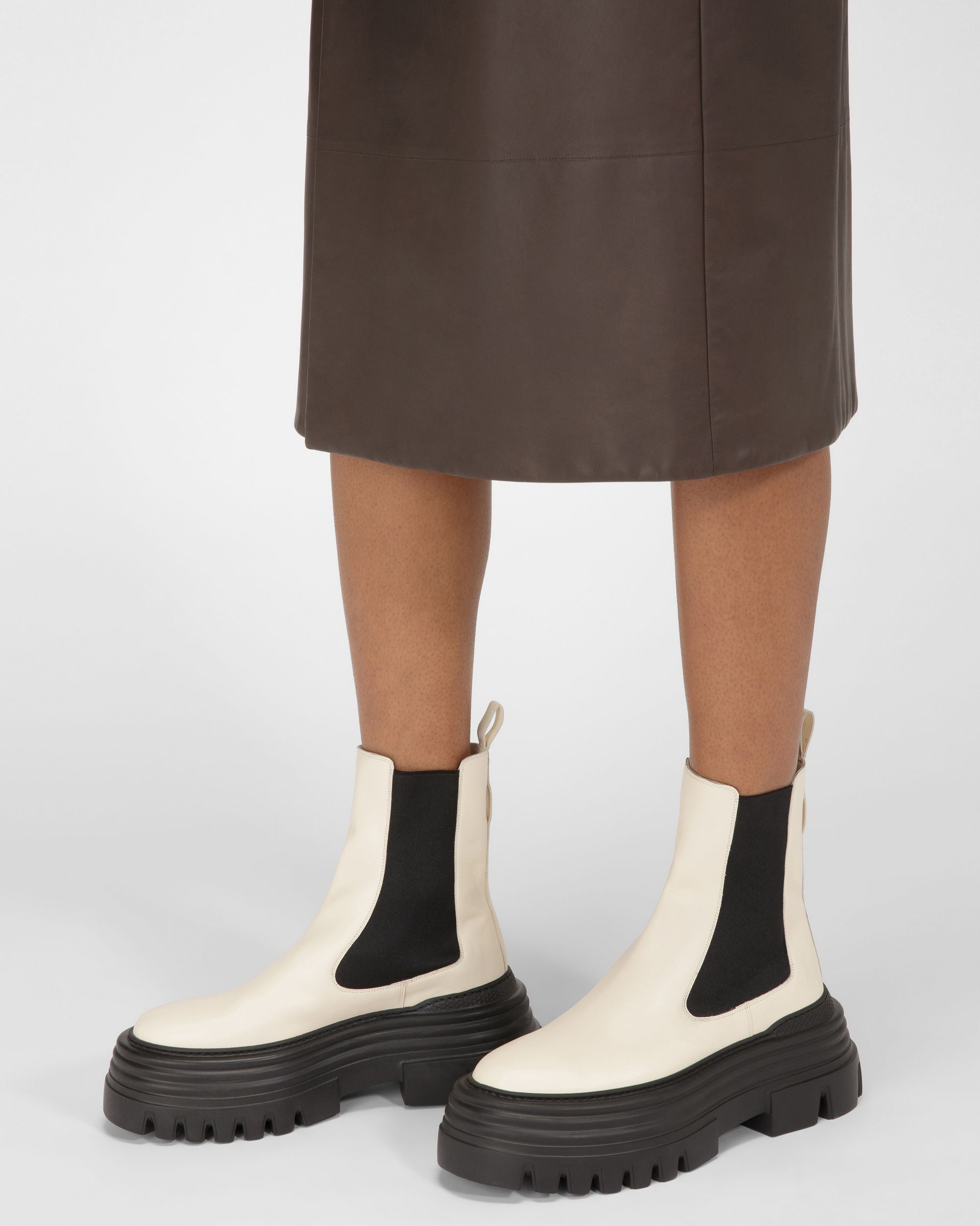 Greby Bottines En Cuir Ivoire - Femme - Bally - 07