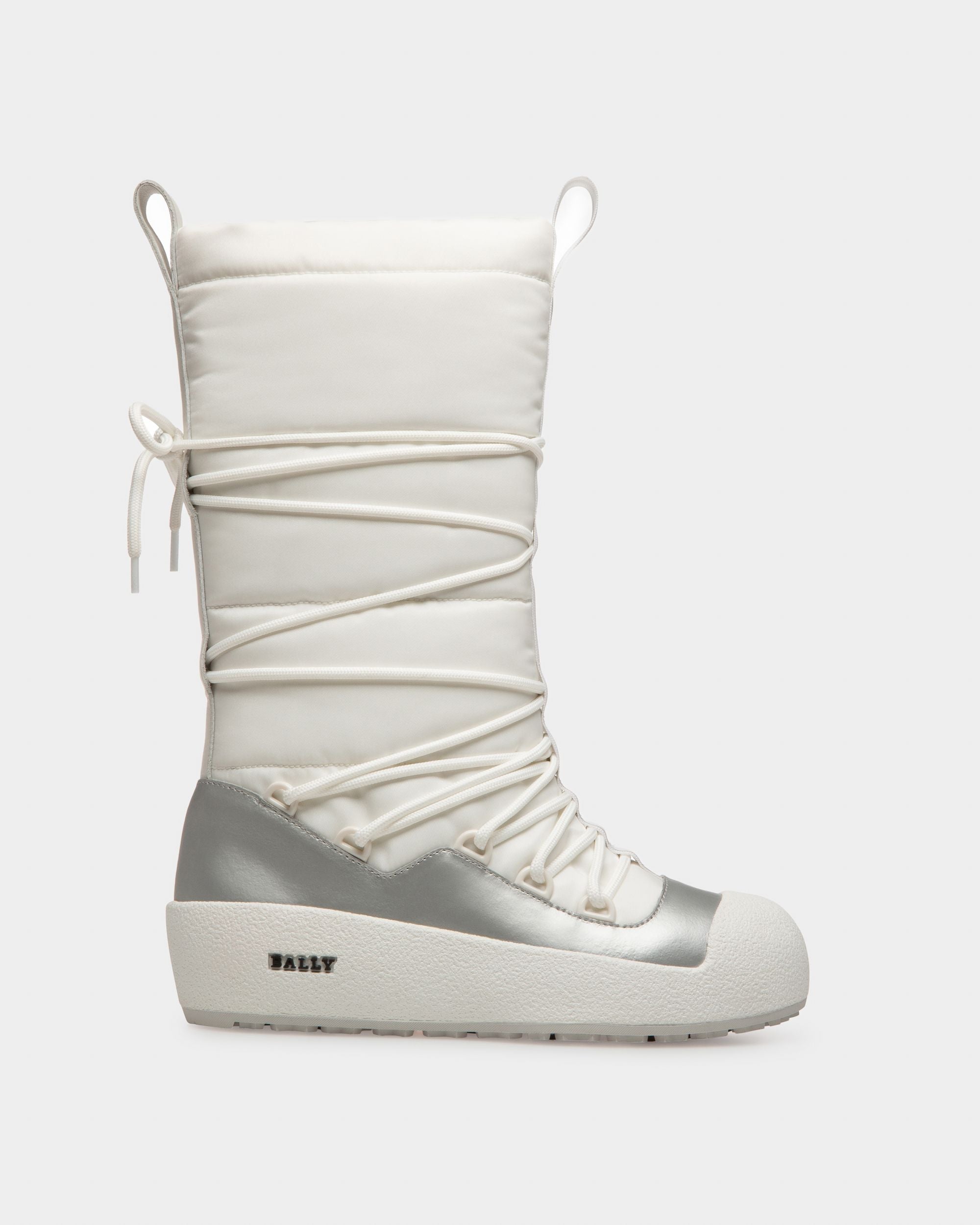 Cathye Bottes En Nylon Et Cuir Recyclés En Blanc Et Argent - Femme - Bally - 01