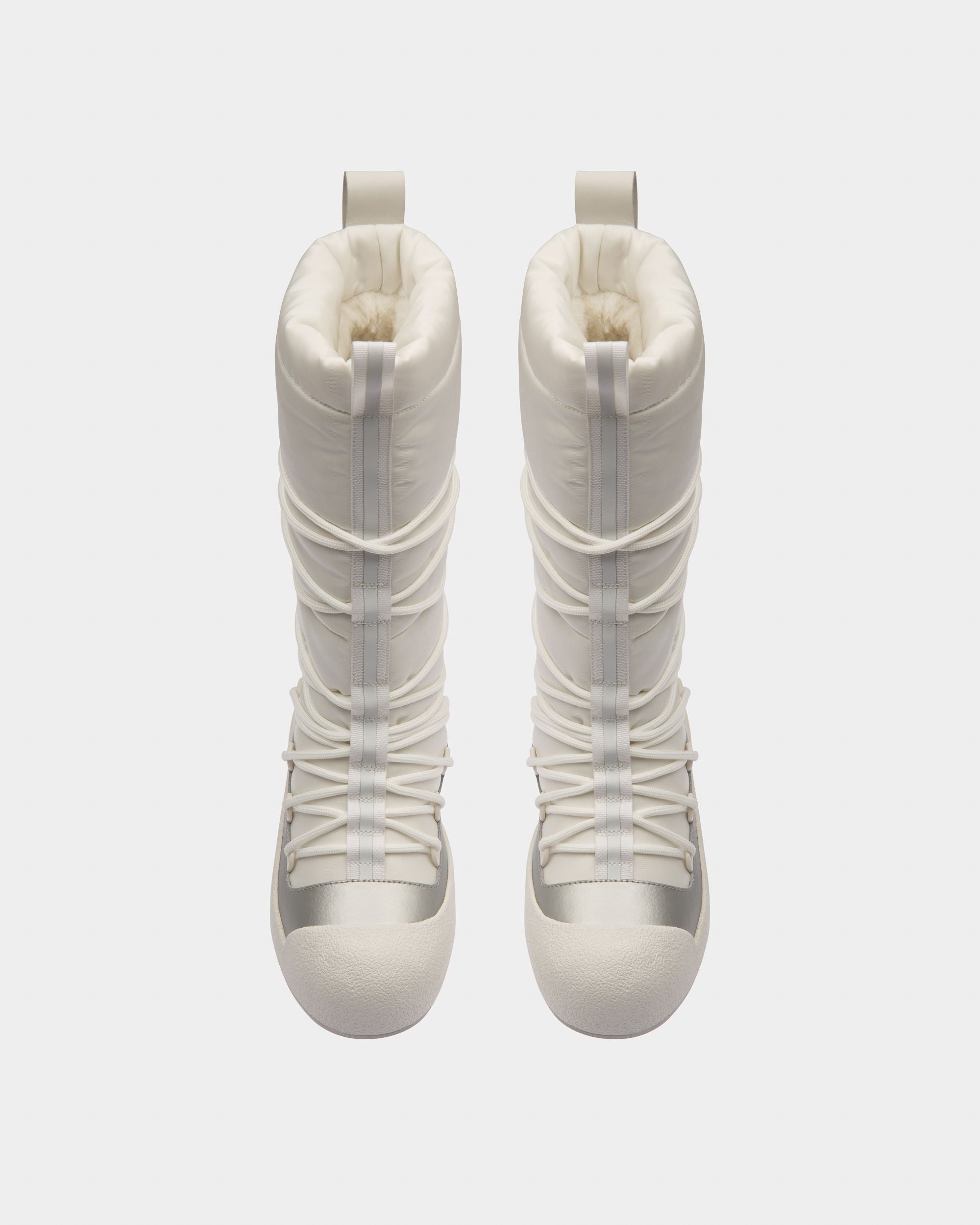 Cathye Bottes En Nylon Et Cuir Recyclés En Blanc Et Argent - Femme - Bally - 02
