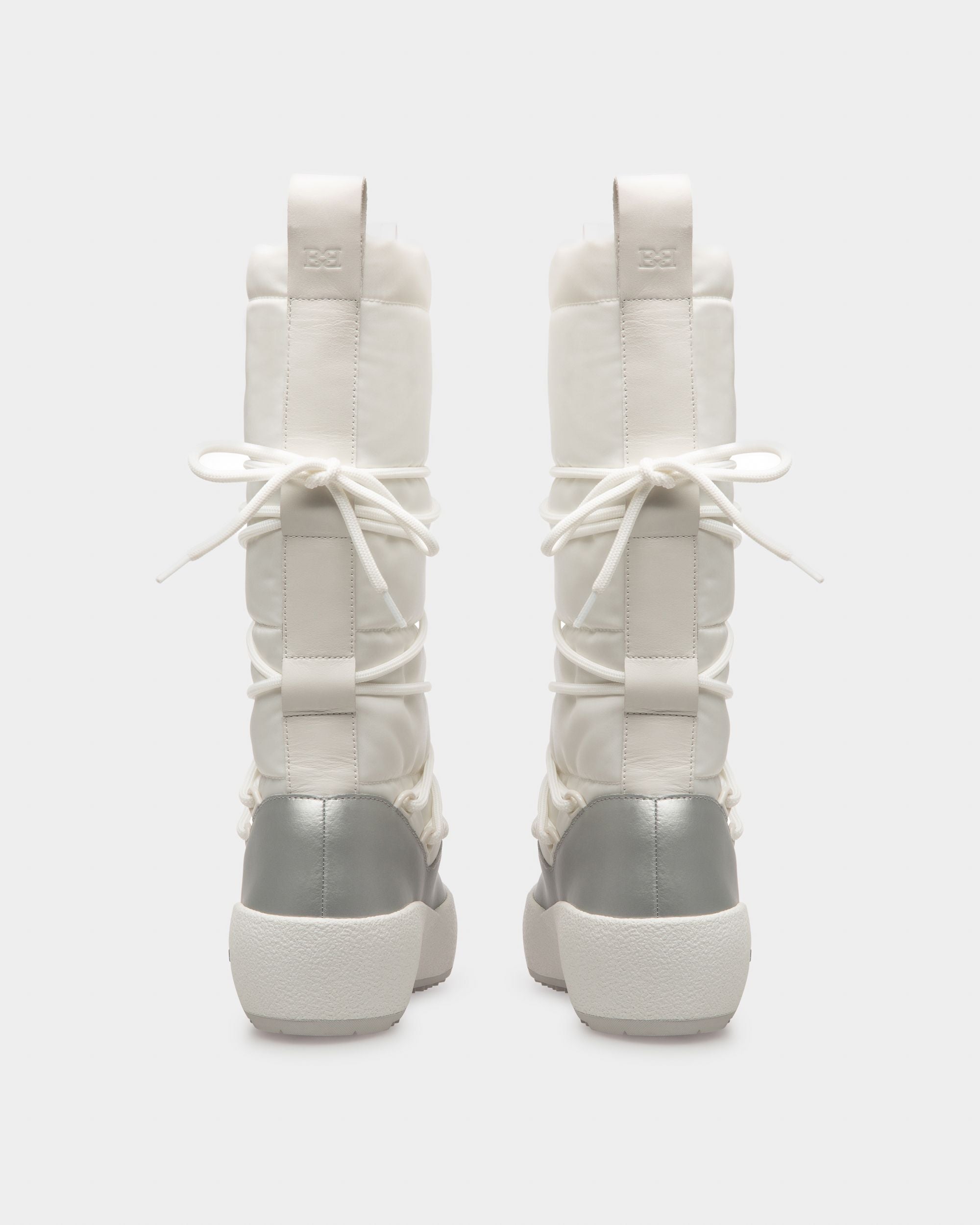 Cathye Bottes En Nylon Et Cuir Recyclés En Blanc Et Argent - Femme - Bally - 04