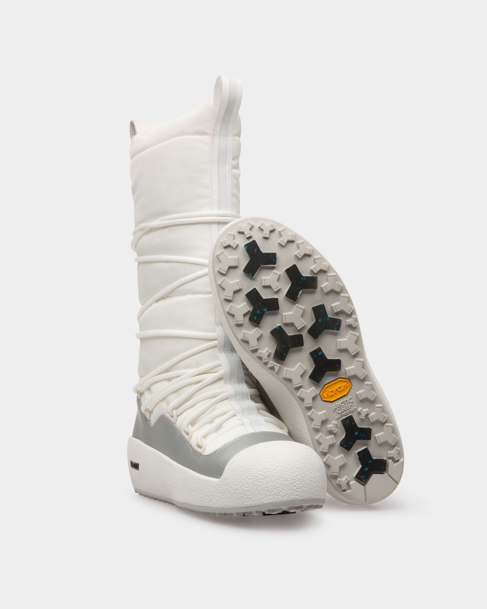Cathye Bottes En Nylon Et Cuir Recyclés En Blanc Et Argent - Femme - Bally - 05