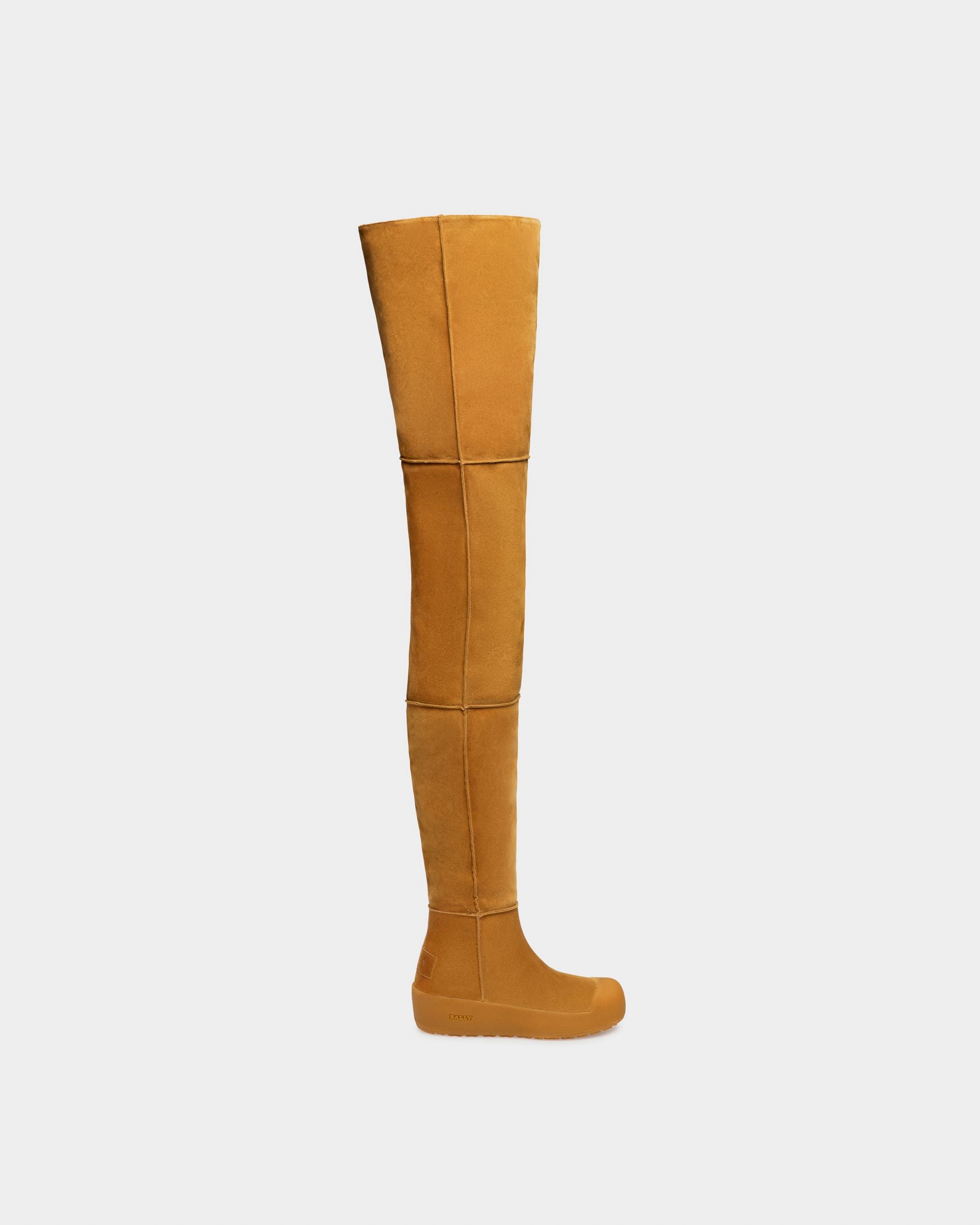 Cortina Bottes Montantes En Cuir Camel - Femme - Bally - 01