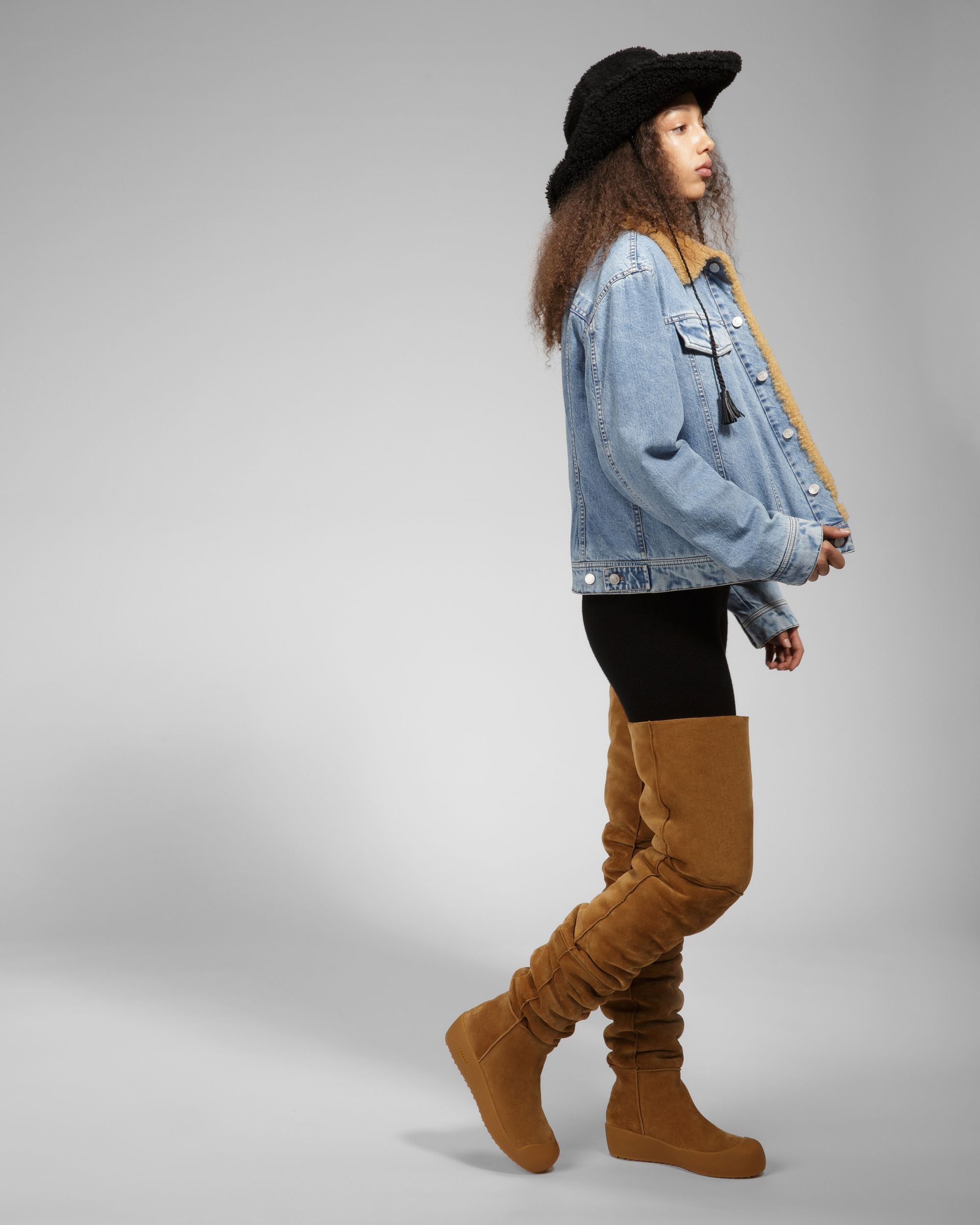 Cortina Bottes Montantes En Cuir Camel - Femme - Bally - 08