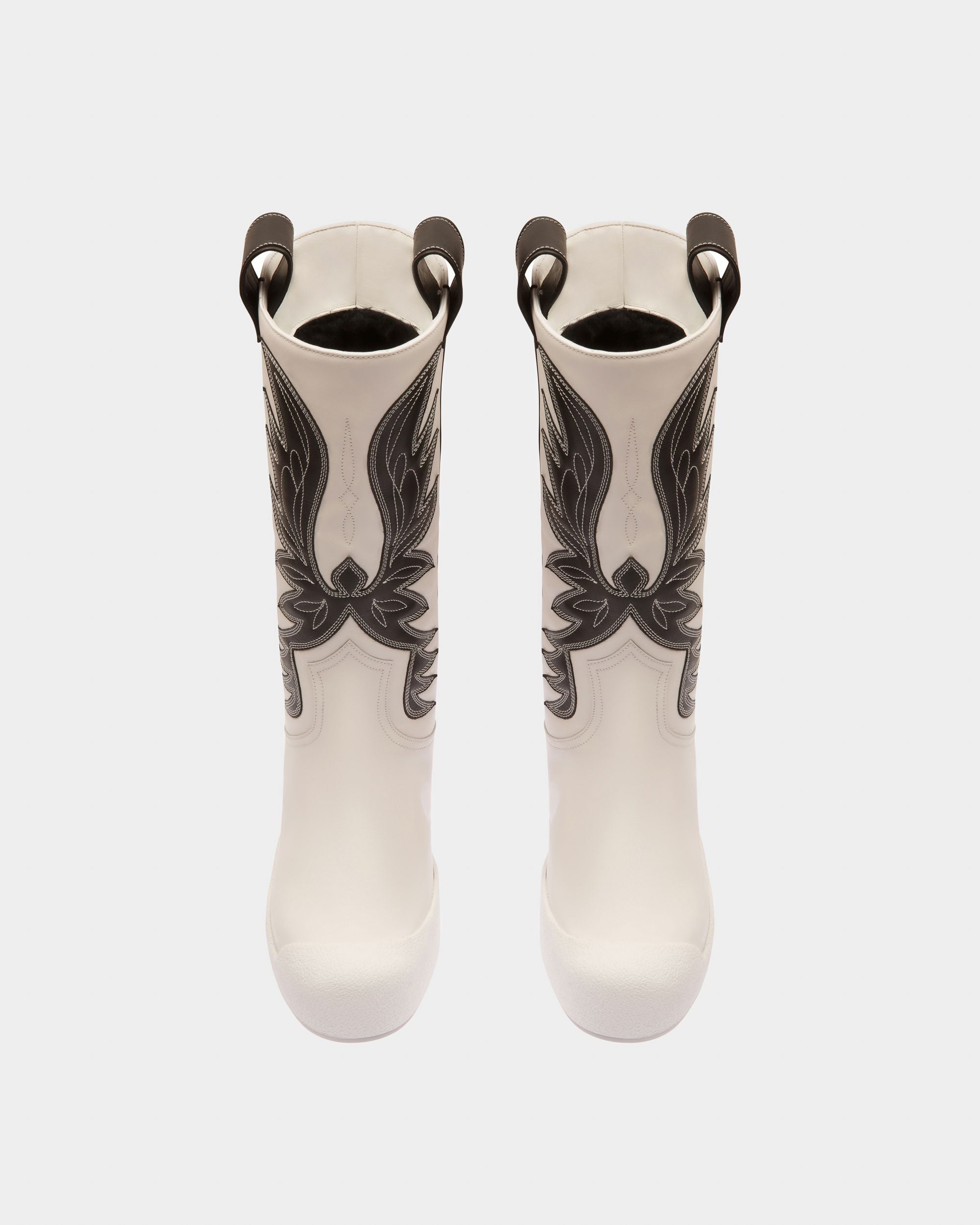 Chambery Bottes Montantes En Cuir Noir Et Blanc - Femme - Bally - 02
