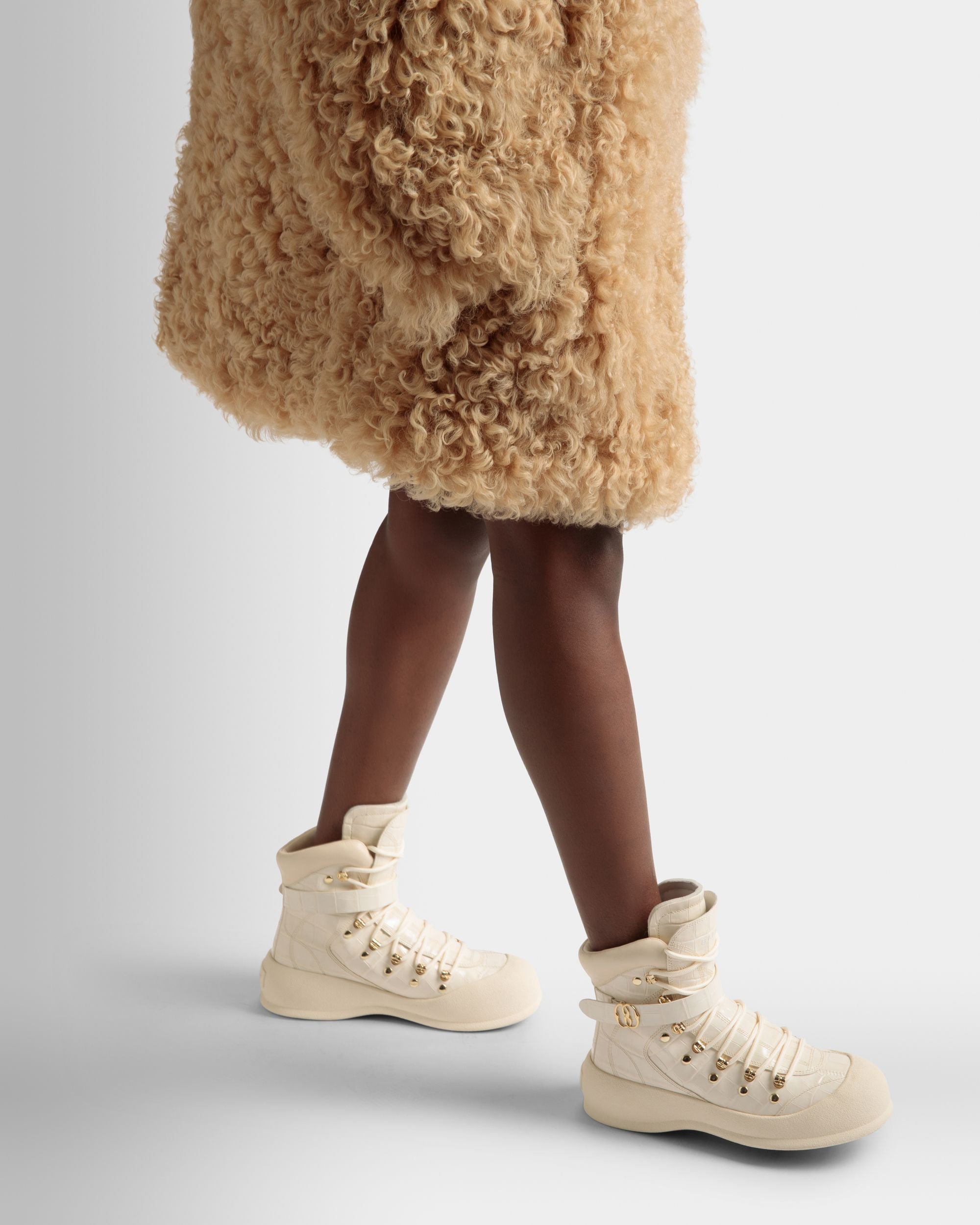 Bottes Frei En Cuir Ivoire - Femme - Bally - 02