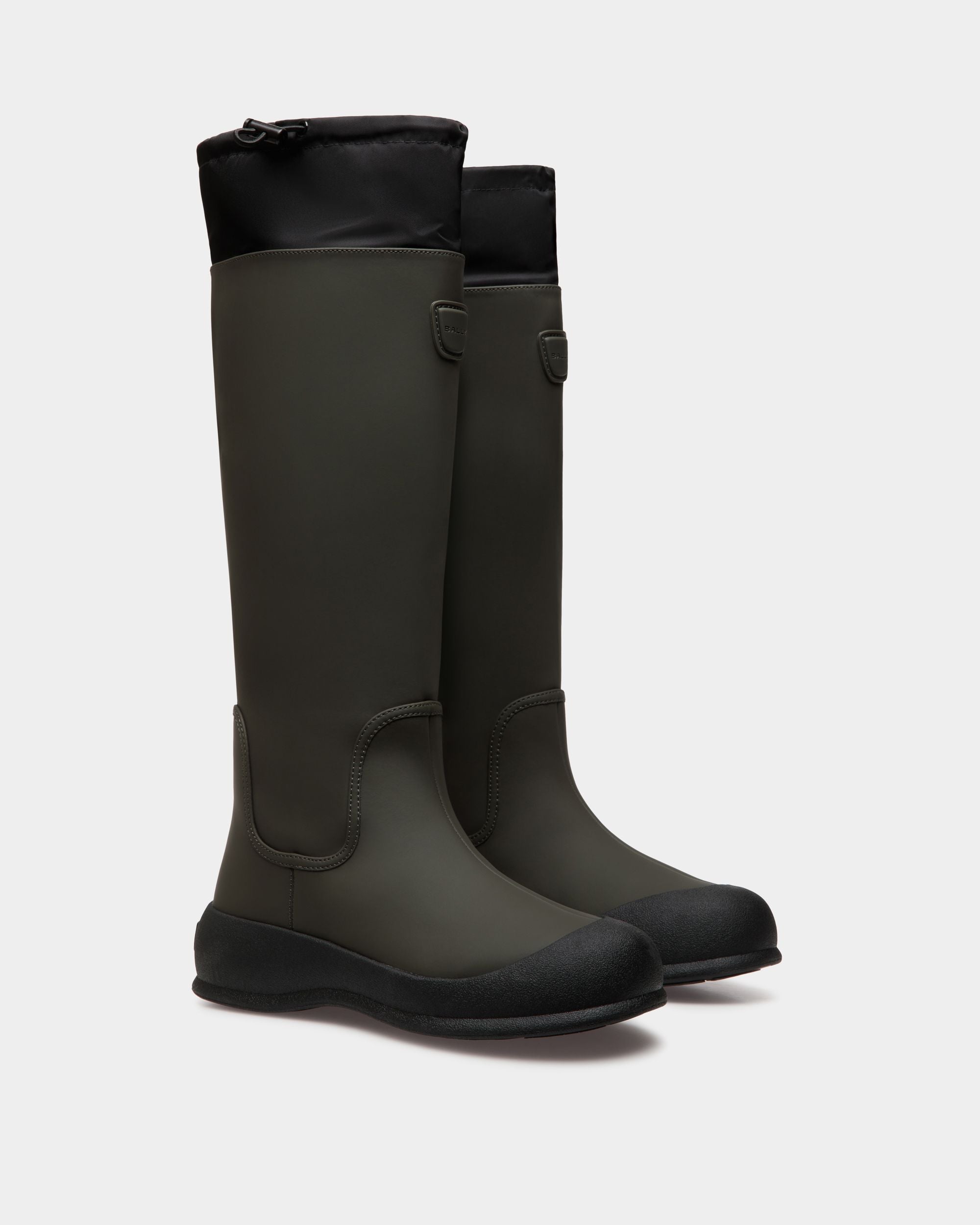 Botte Frei En Cuir Caoutchouté Military Green - Femme - Bally - 03