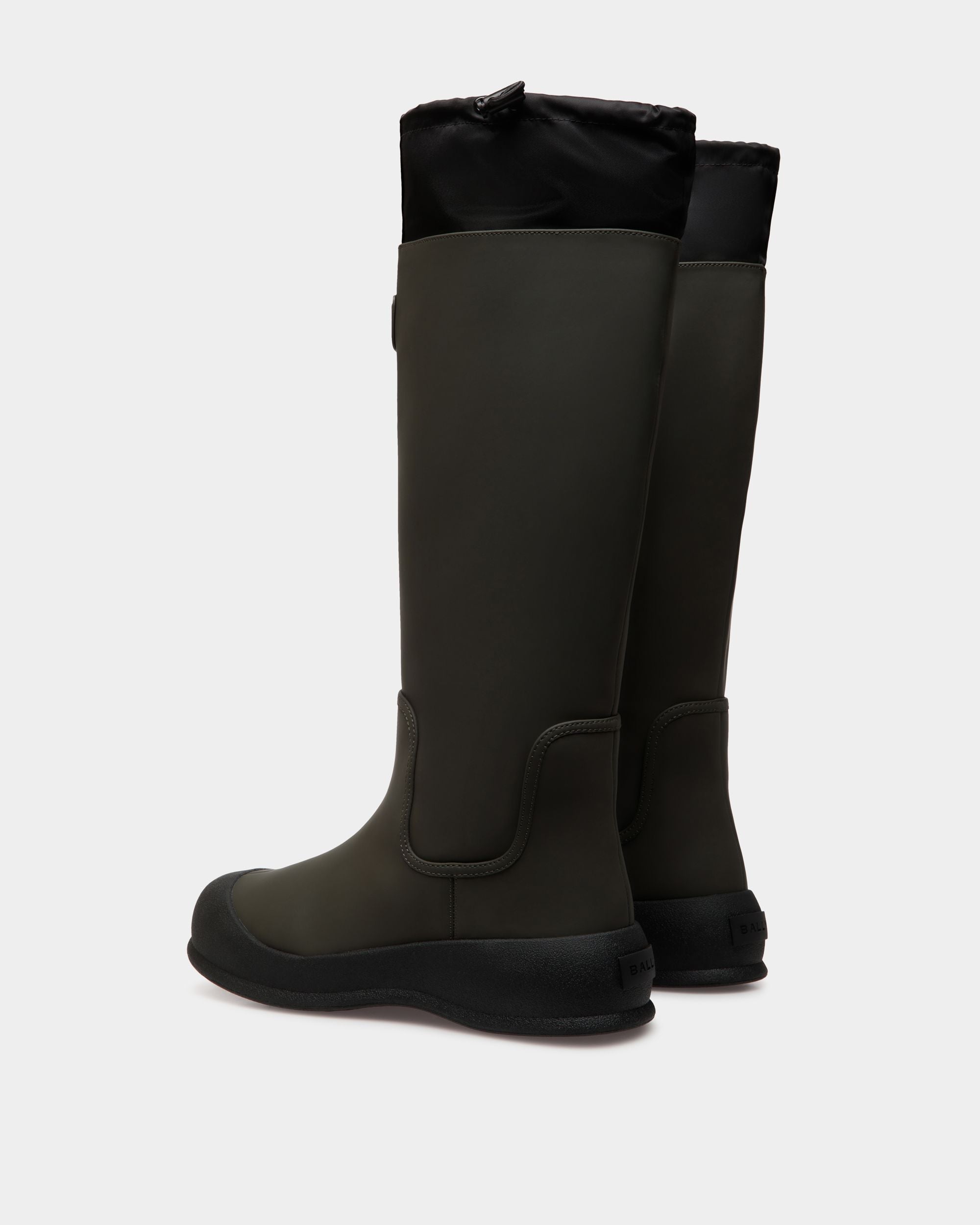 Botte Frei En Cuir Caoutchouté Military Green - Femme - Bally - 04