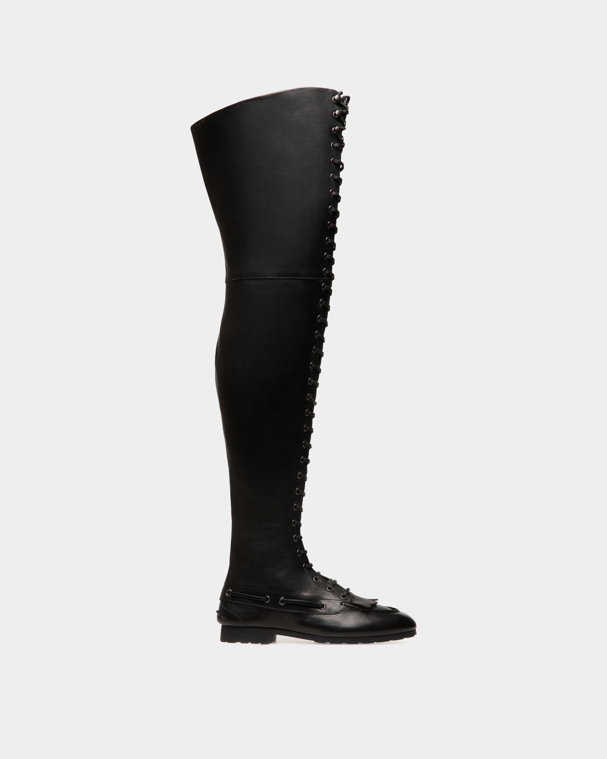 Plume Boot In Black Leather - Femme - Bally - 01