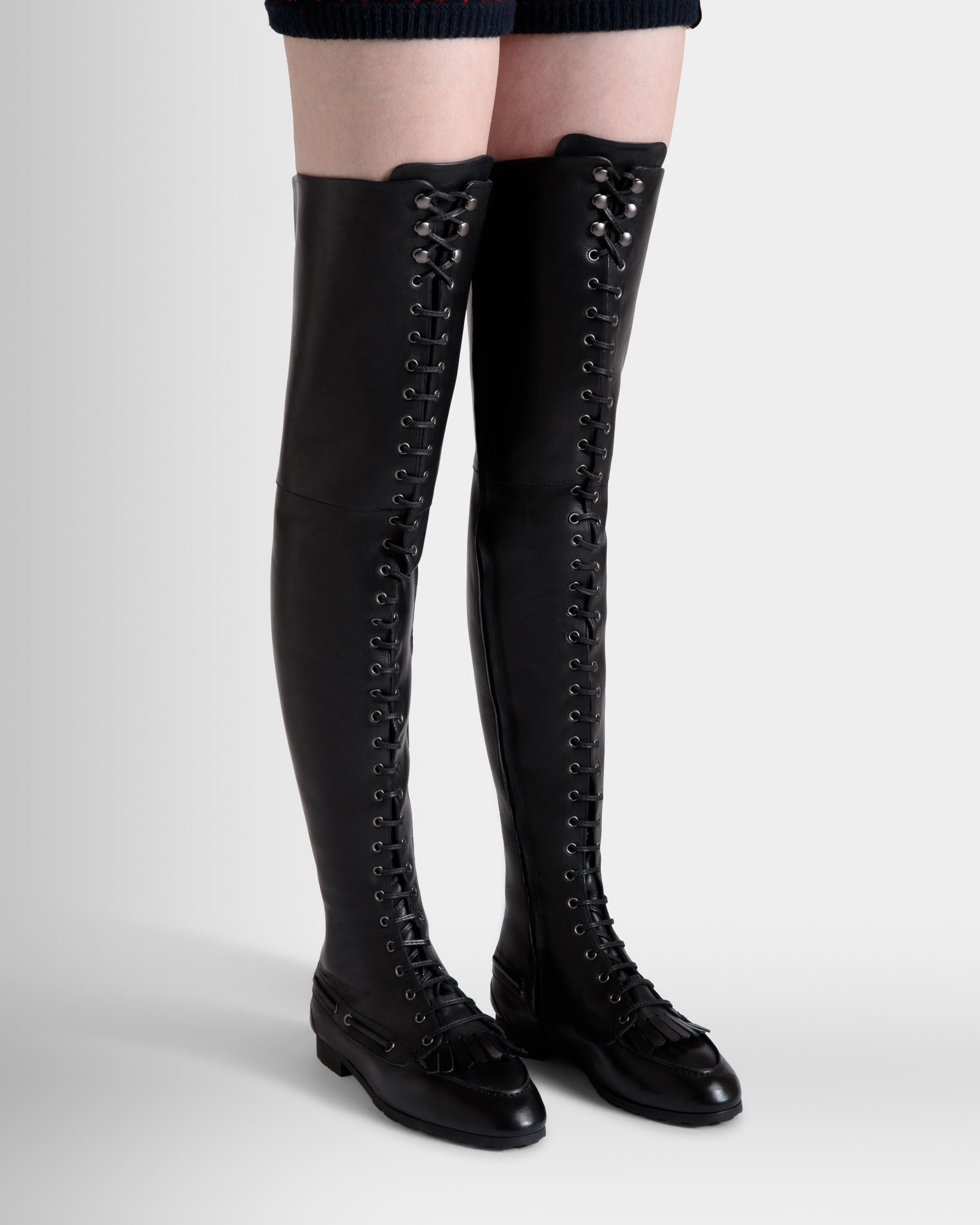 Plume Boot In Black Leather - Femme - Bally - 02