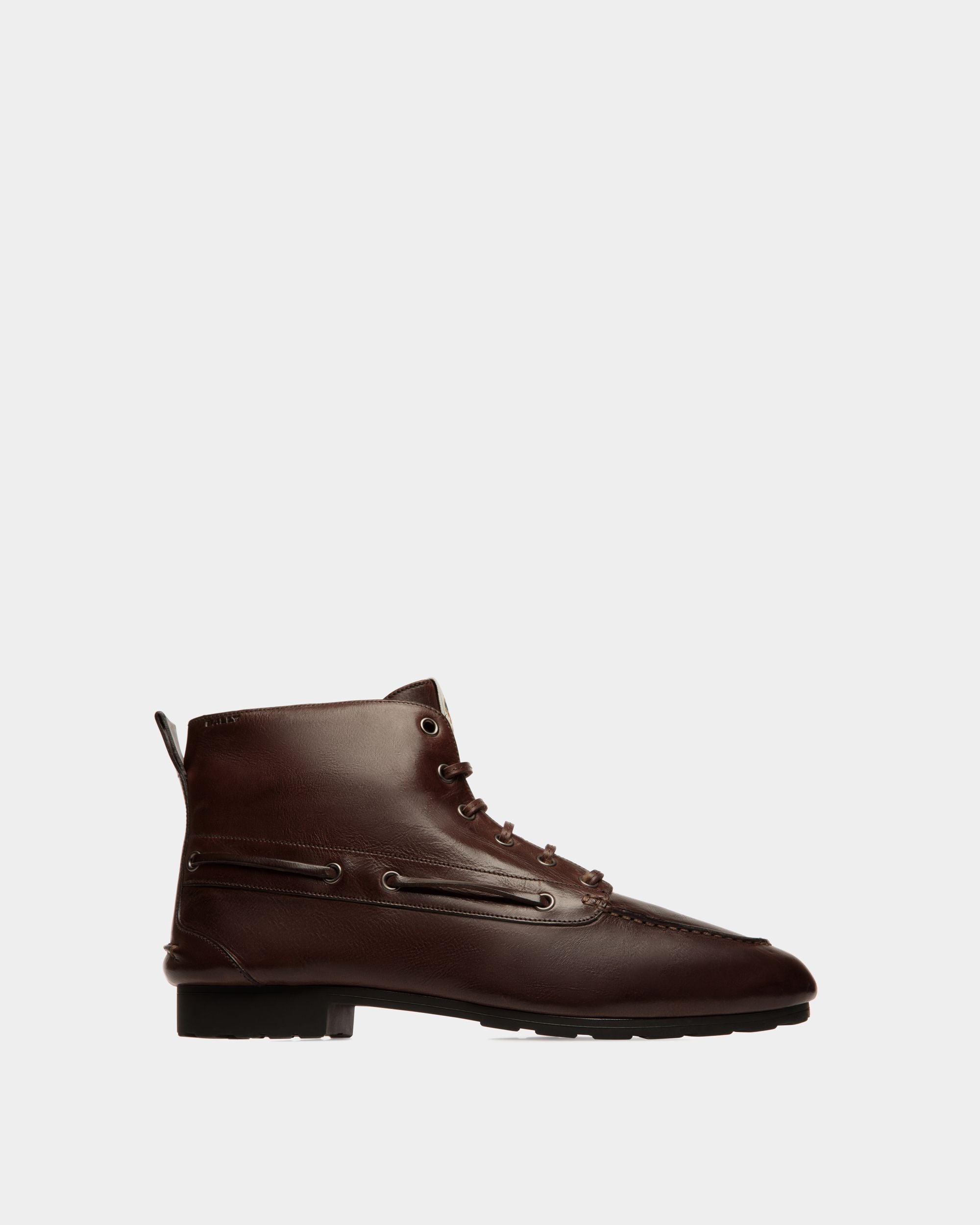 Bottine De La Capsule D’hiver En Cuir Ebano - Femme - Bally - 01