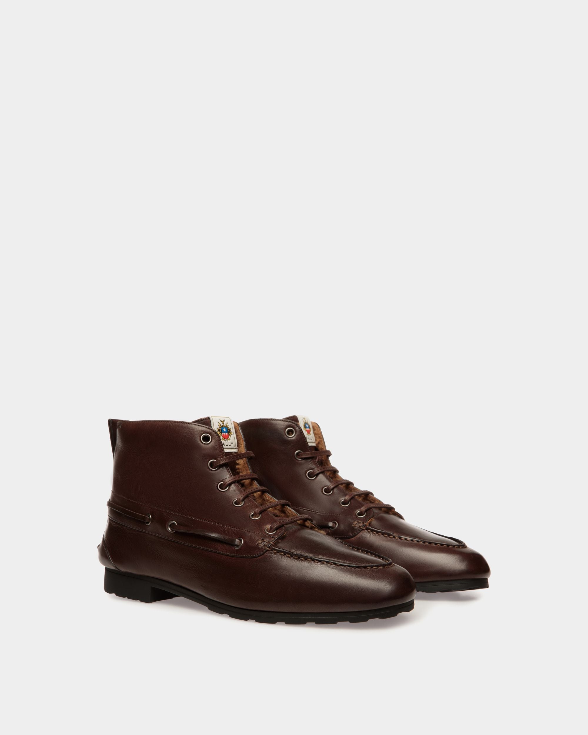 Bottine De La Capsule D’hiver En Cuir Ebano - Femme - Bally - 02