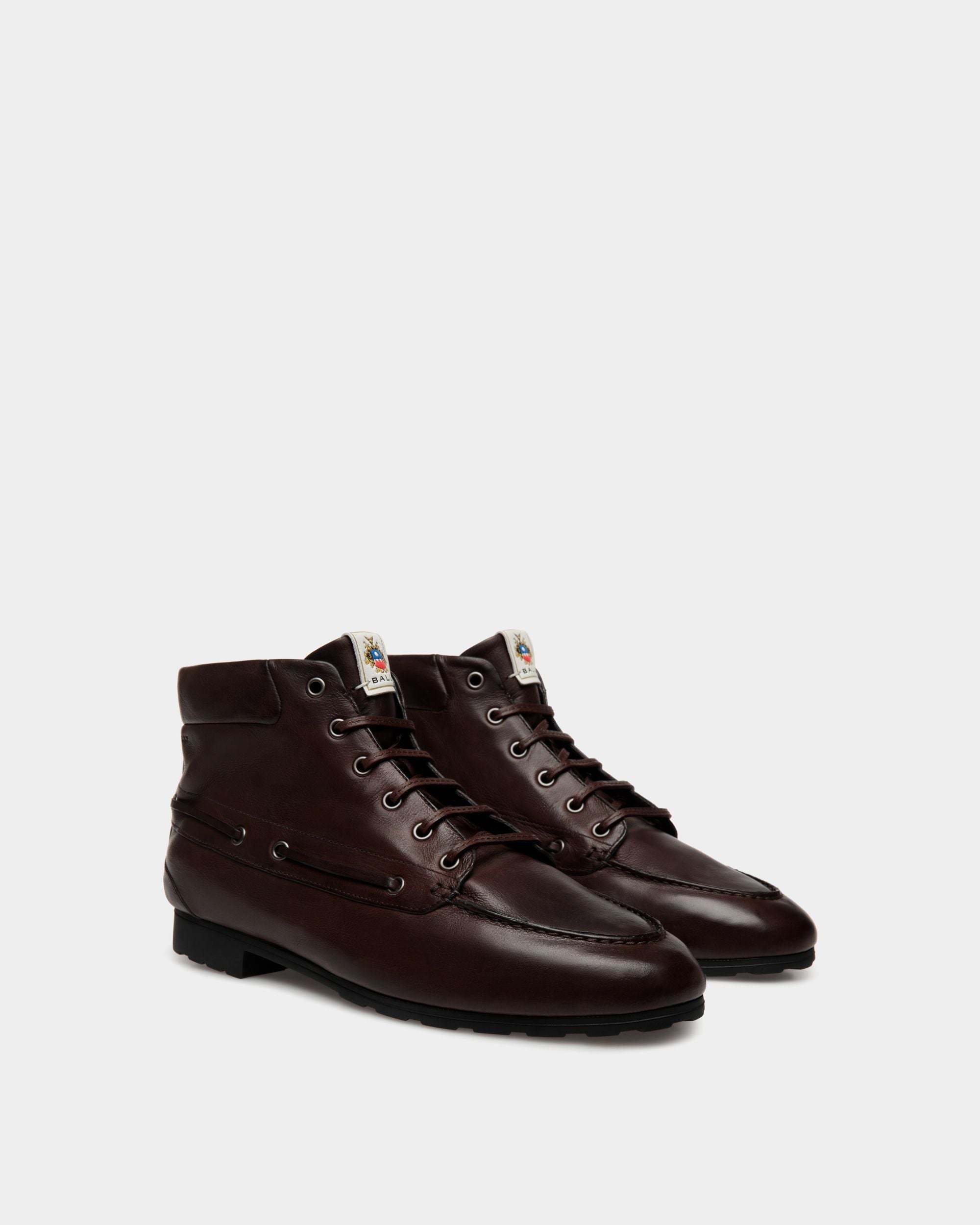 Bottine Plume En Cuir Ebano - Femme - Bally - 02