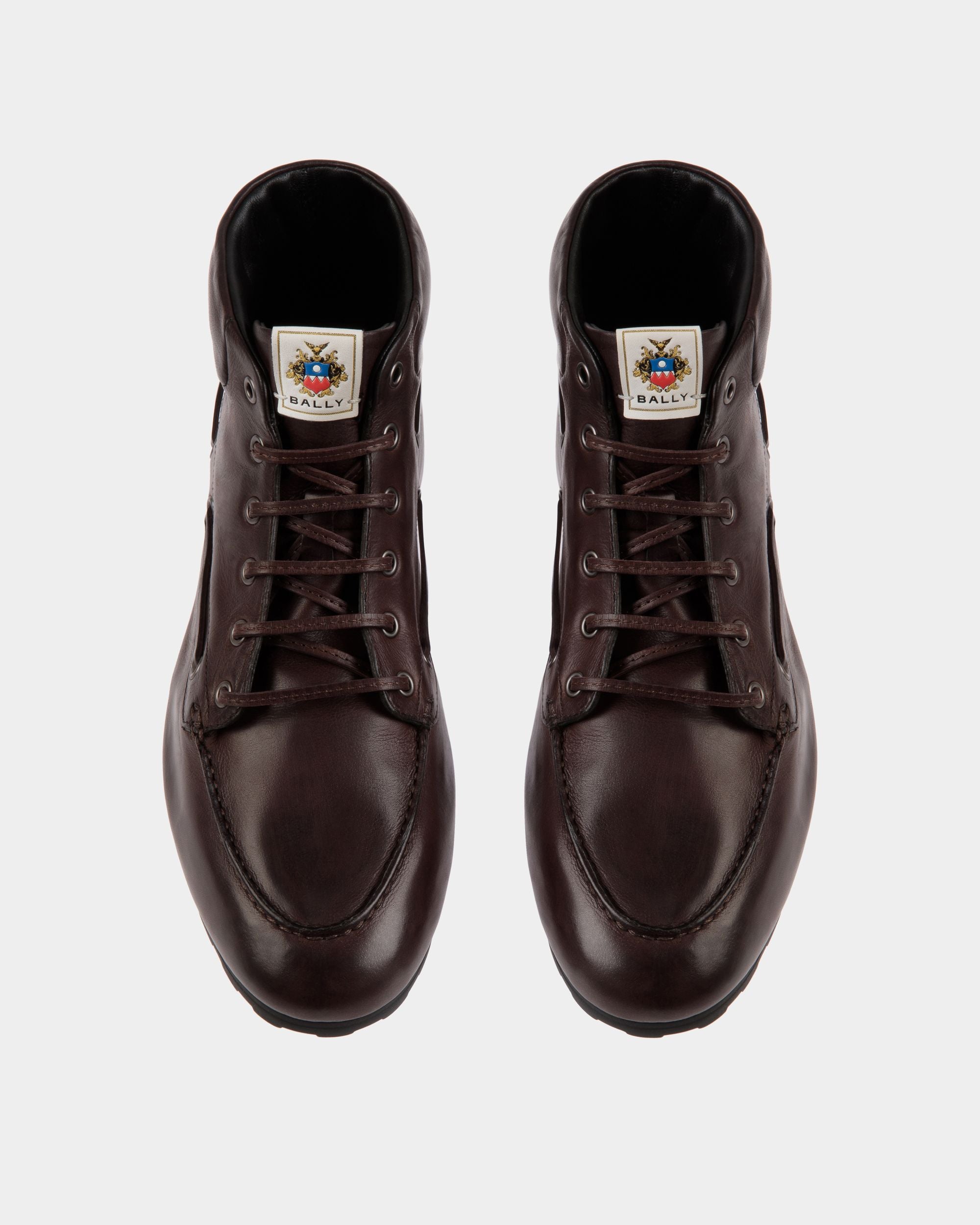 Bottine Plume En Cuir Ebano - Femme - Bally - 04