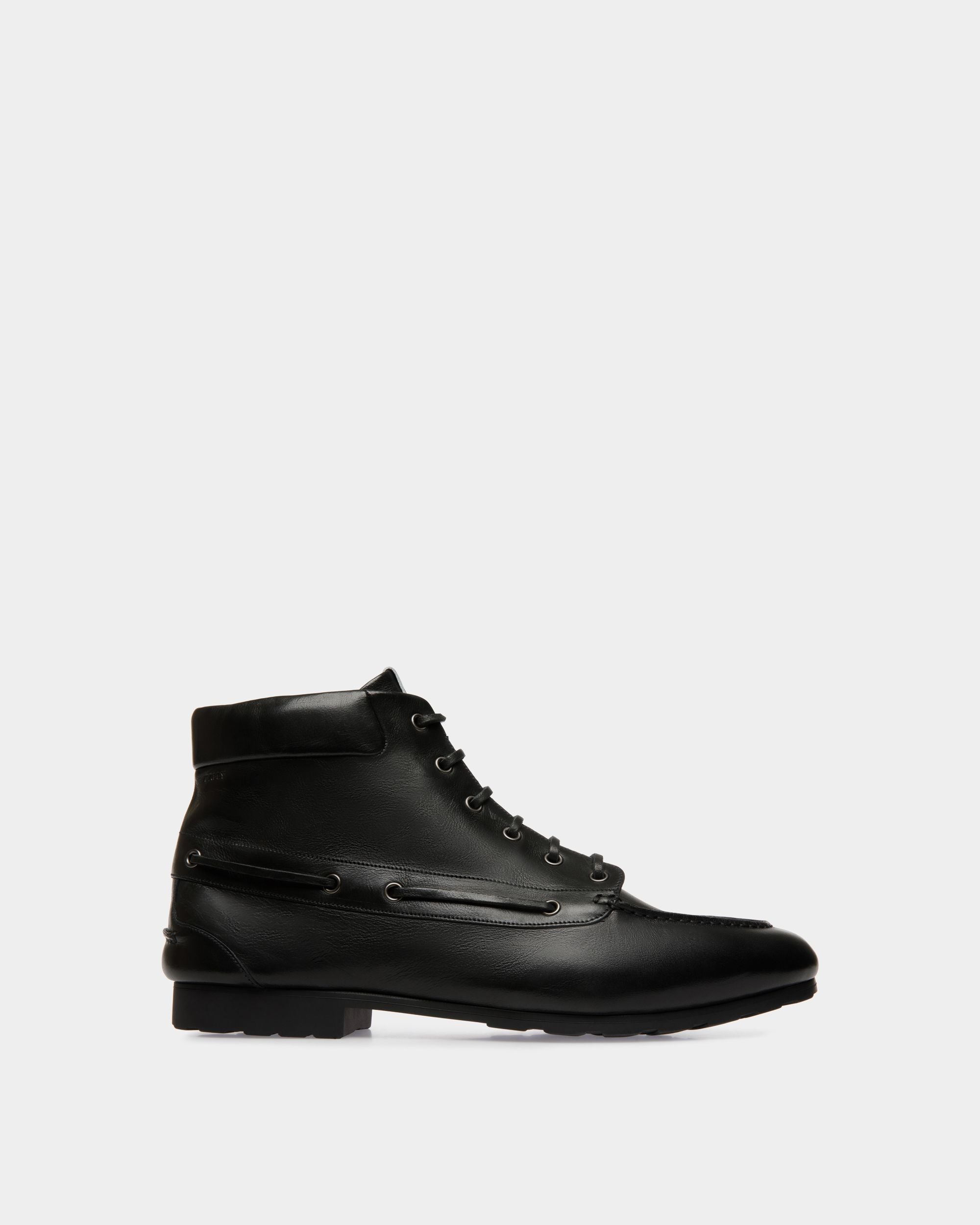 Bottine Plume En Cuir Noir - Femme - Bally - 01