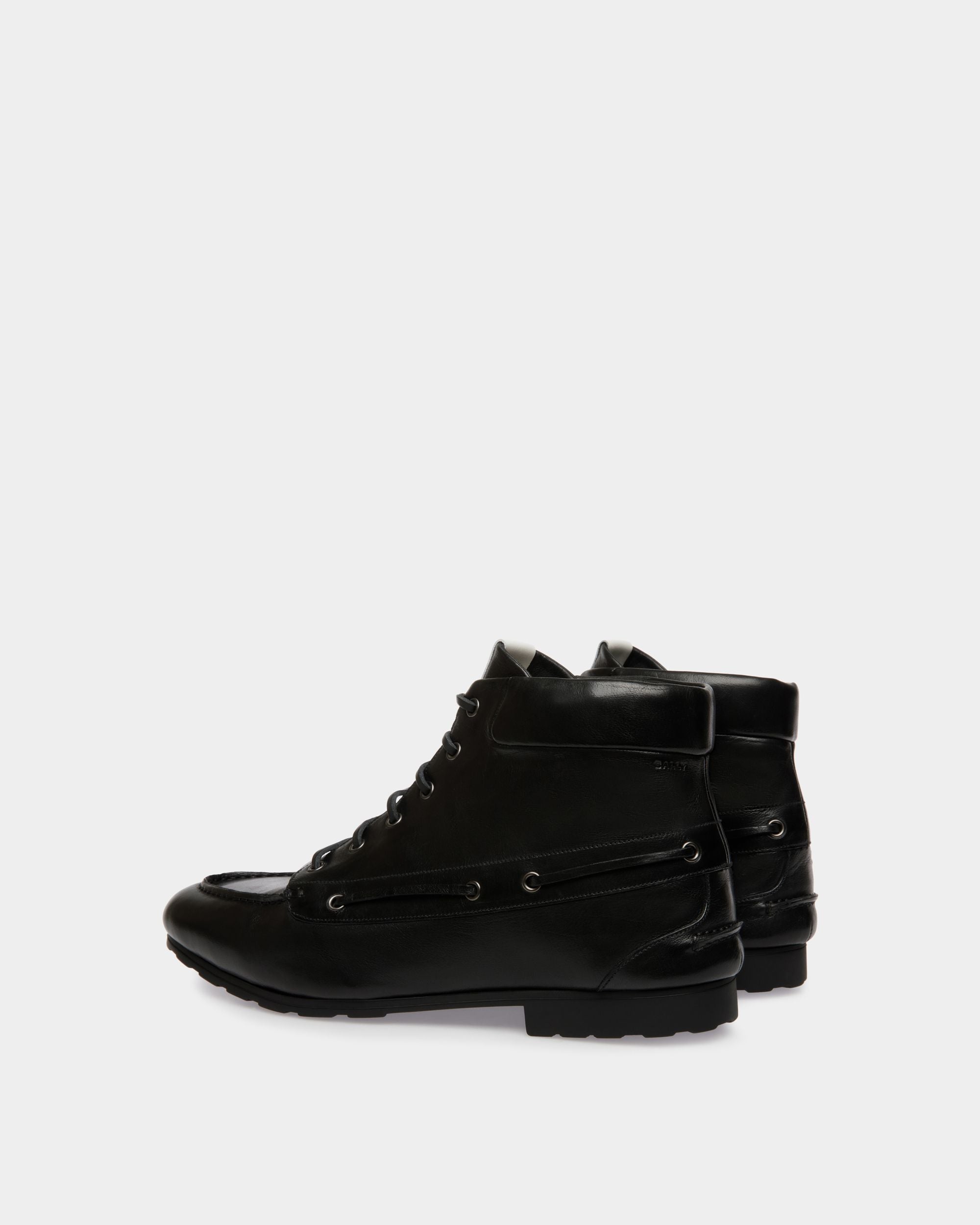 Bottine Plume En Cuir Noir - Femme - Bally - 04