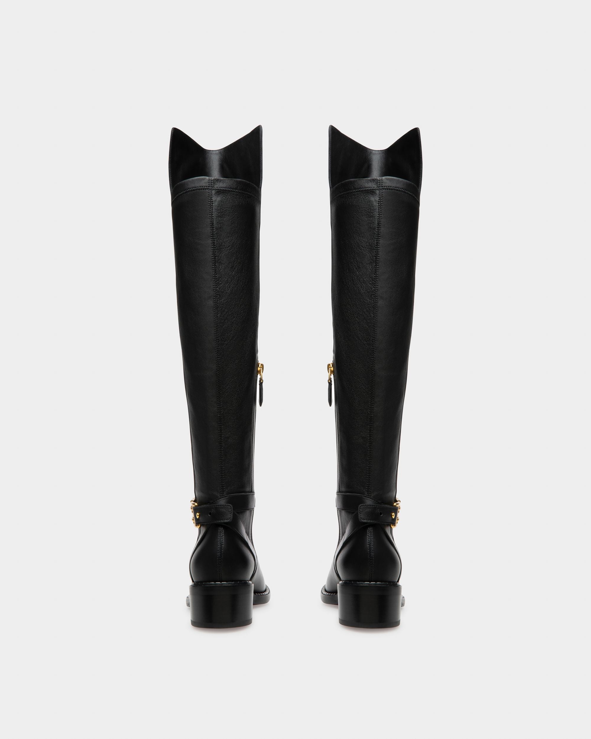 Eloire Bottes Longues En Cuir Noir - Femme - Bally - 04