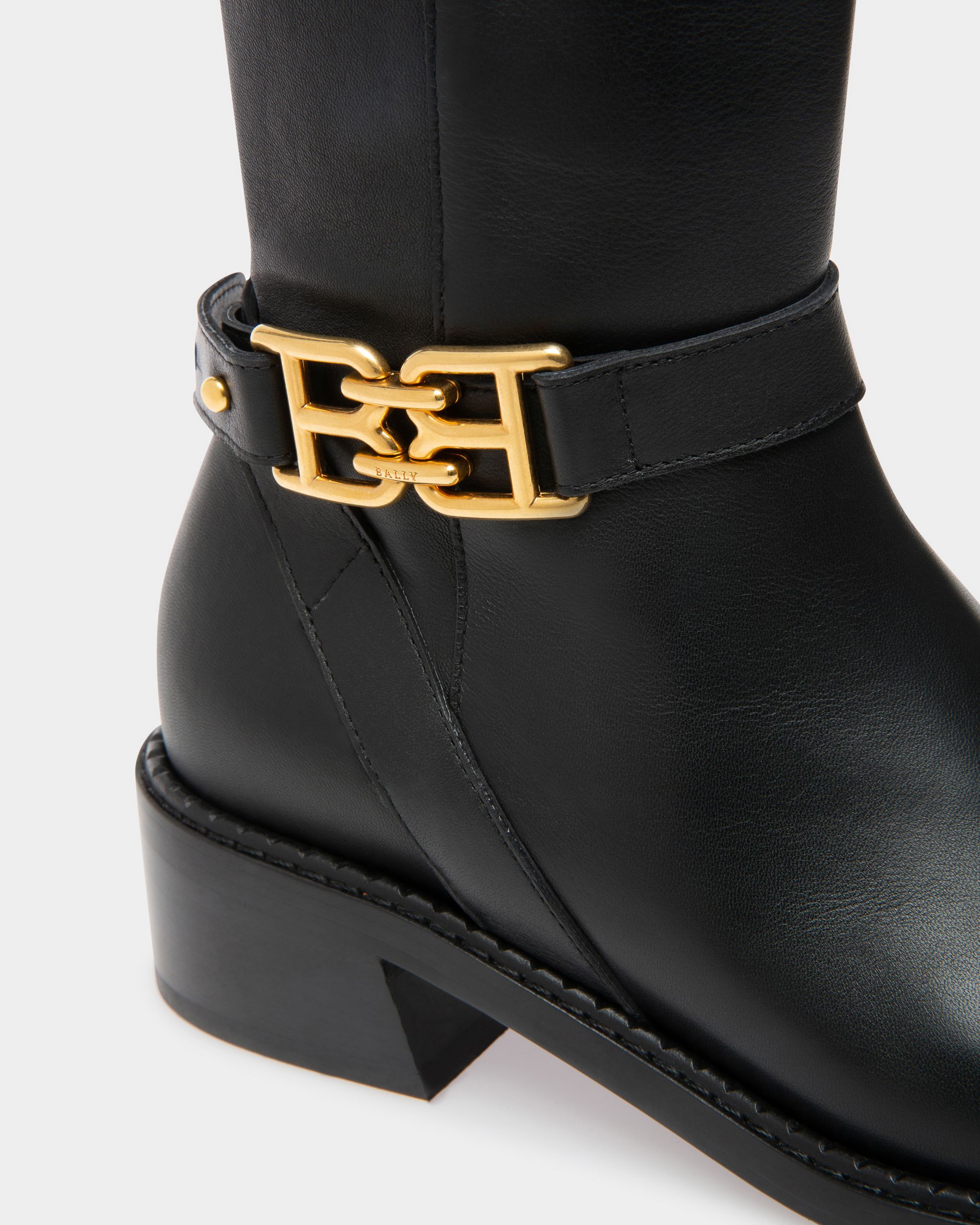 Eloire Bottes Longues En Cuir Noir - Femme - Bally - 05