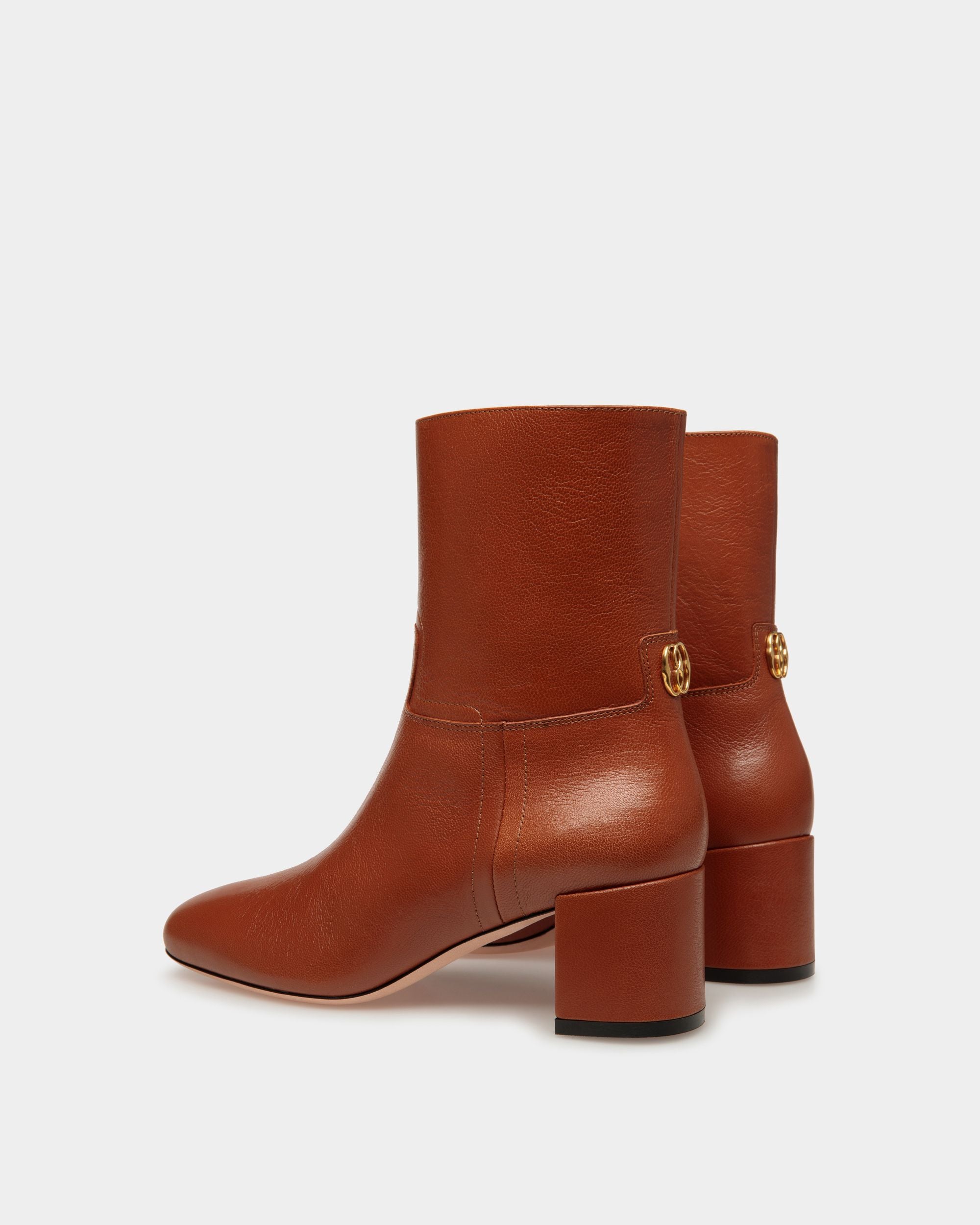 Bottines Daily Emblem En Cuir Marron - Femme - Bally - 03