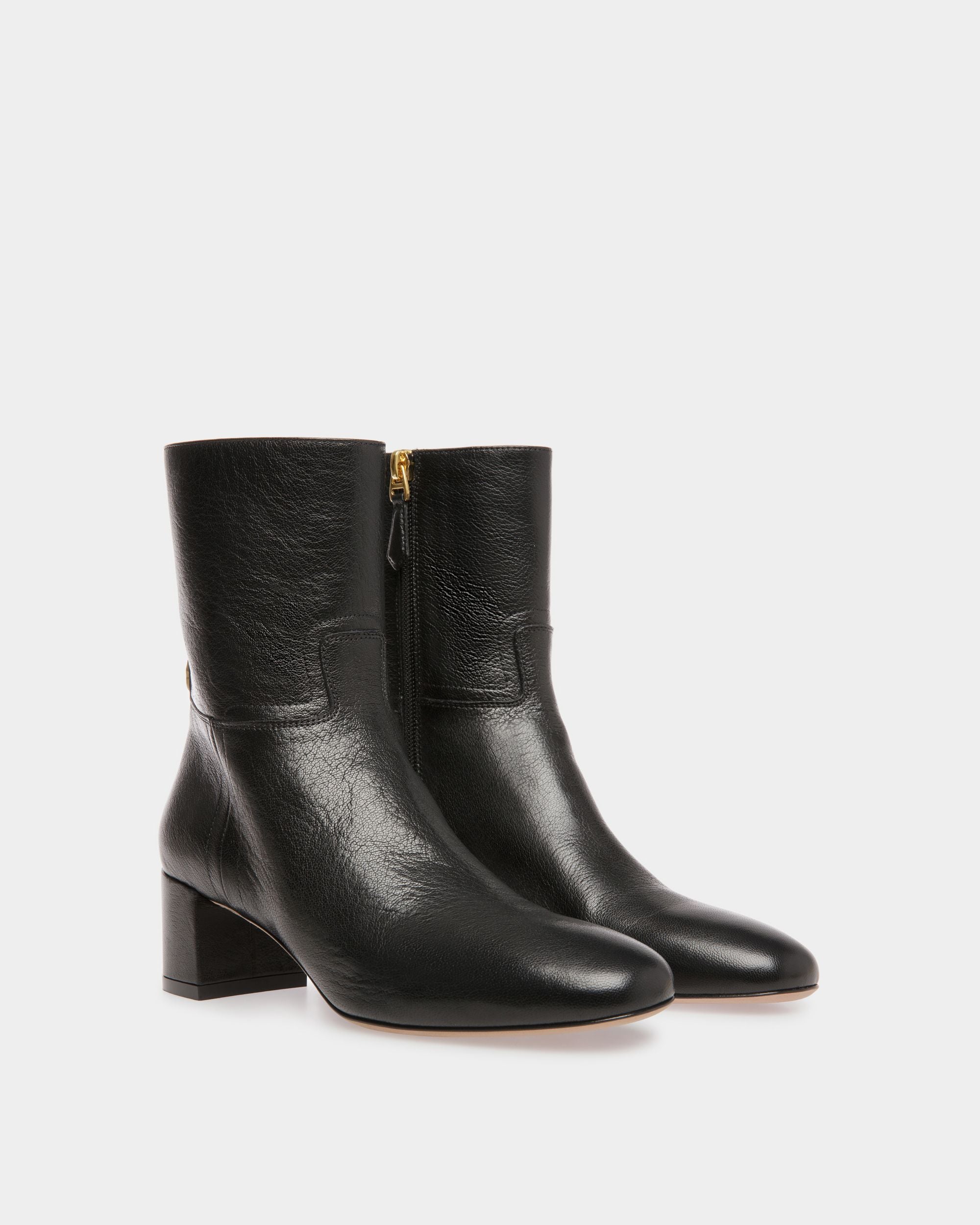 Bottines Daily Emblem En Cuir Noir - Femme - Bally - 02
