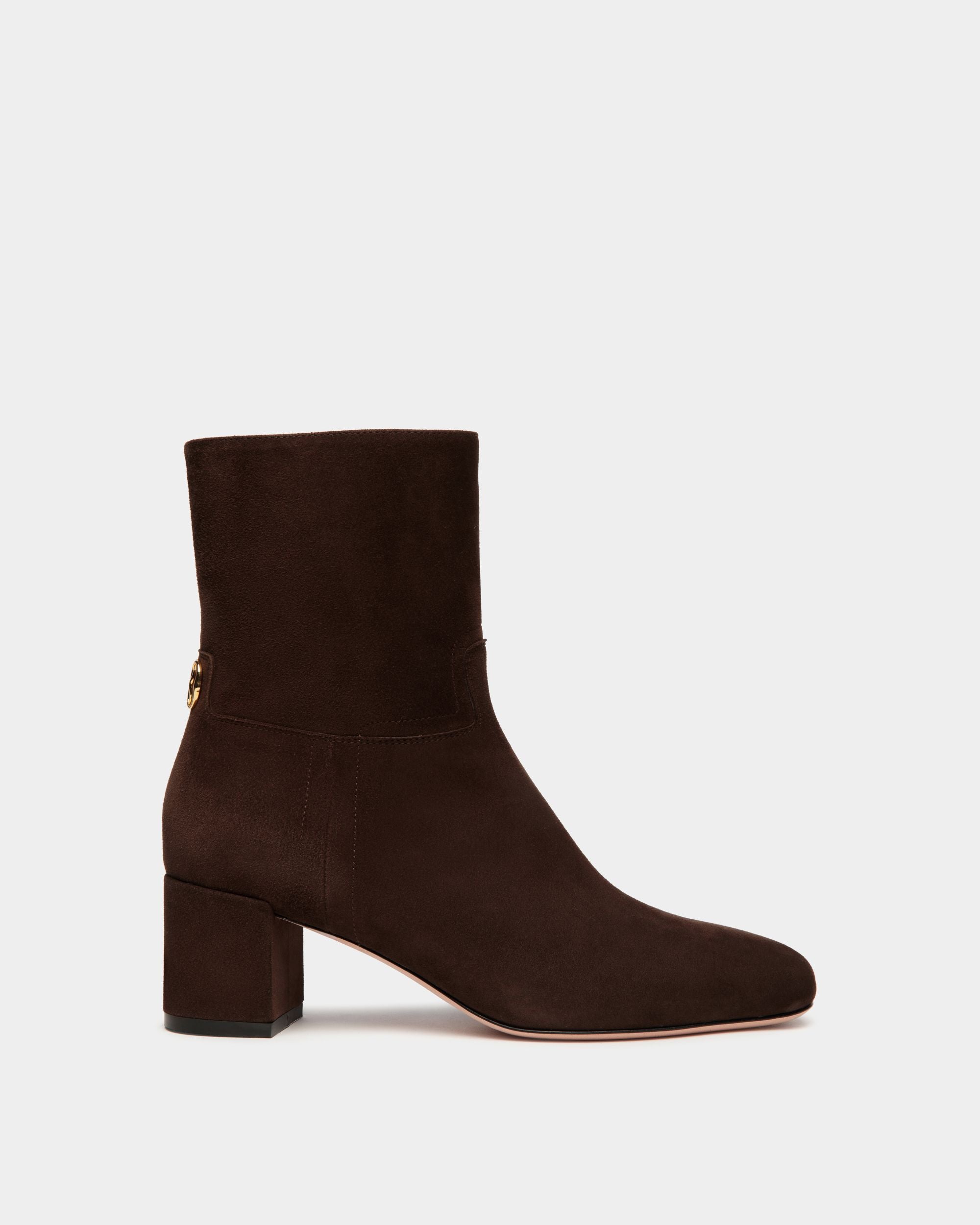 Bottine Daily Emblem En Daim Ebano - Femme - Bally - 01