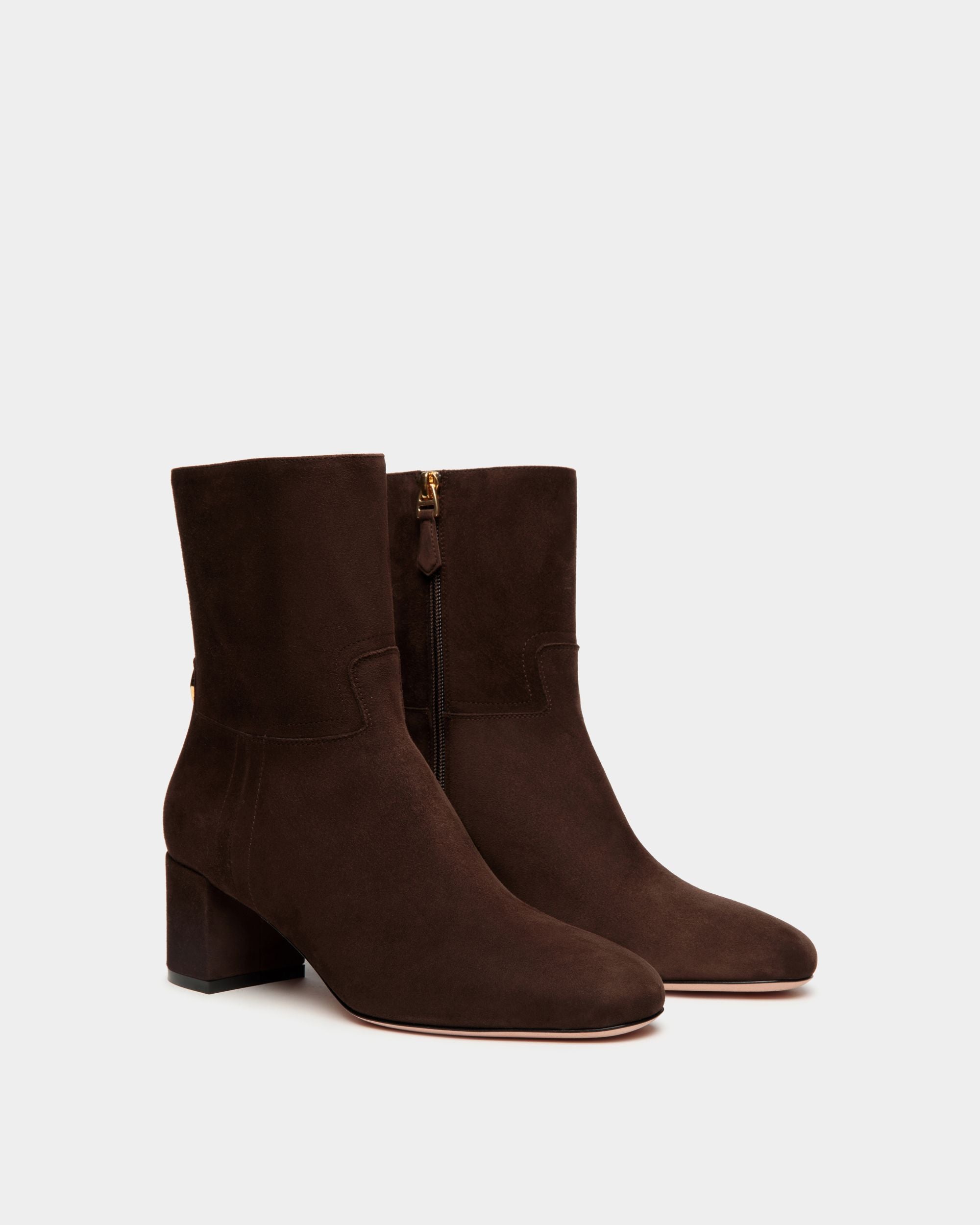 Bottine Daily Emblem En Daim Ebano - Femme - Bally - 02