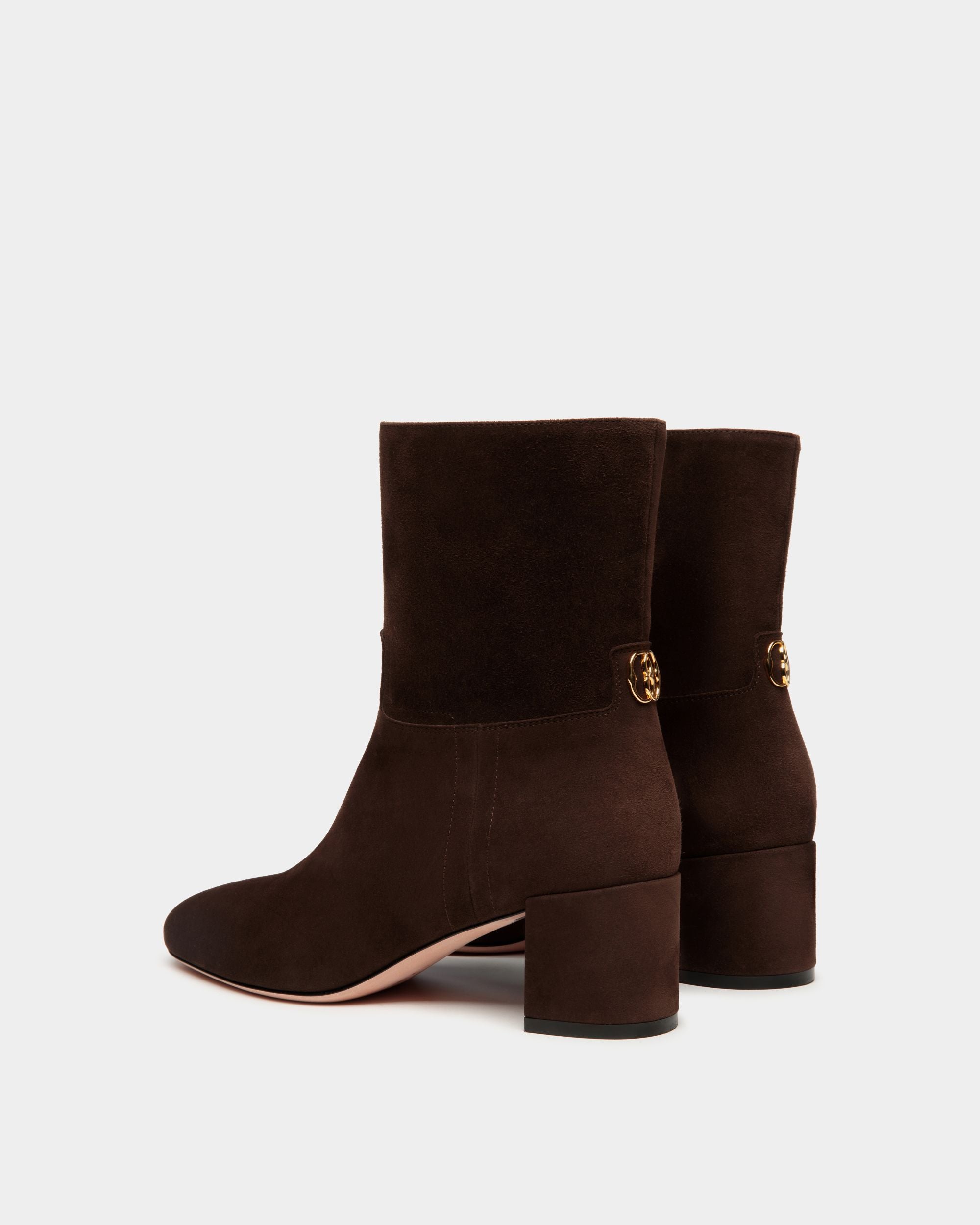 Bottine Daily Emblem En Daim Ebano - Femme - Bally - 03