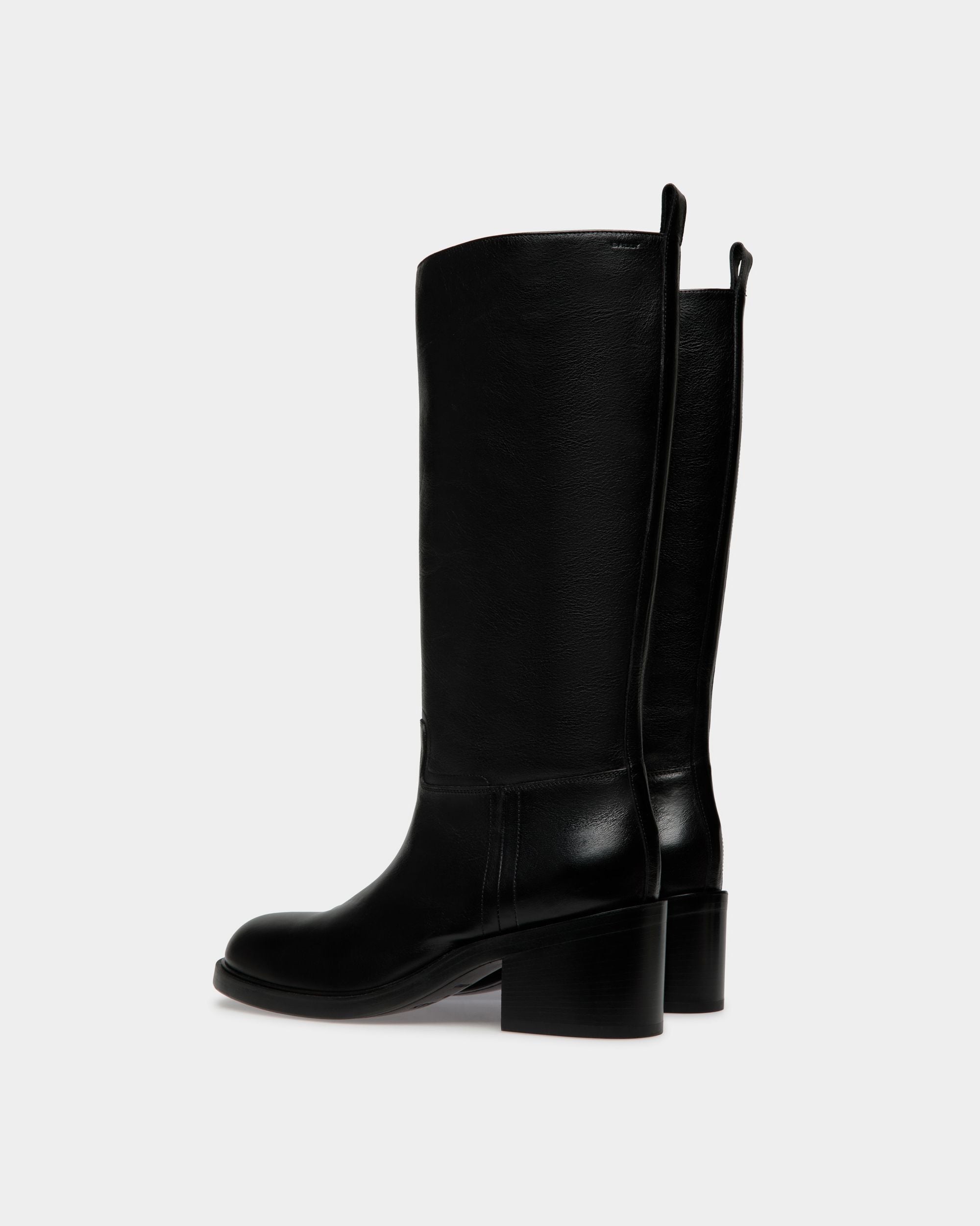 Botte Peggy En Cuir Noir - Femme - Bally - 04
