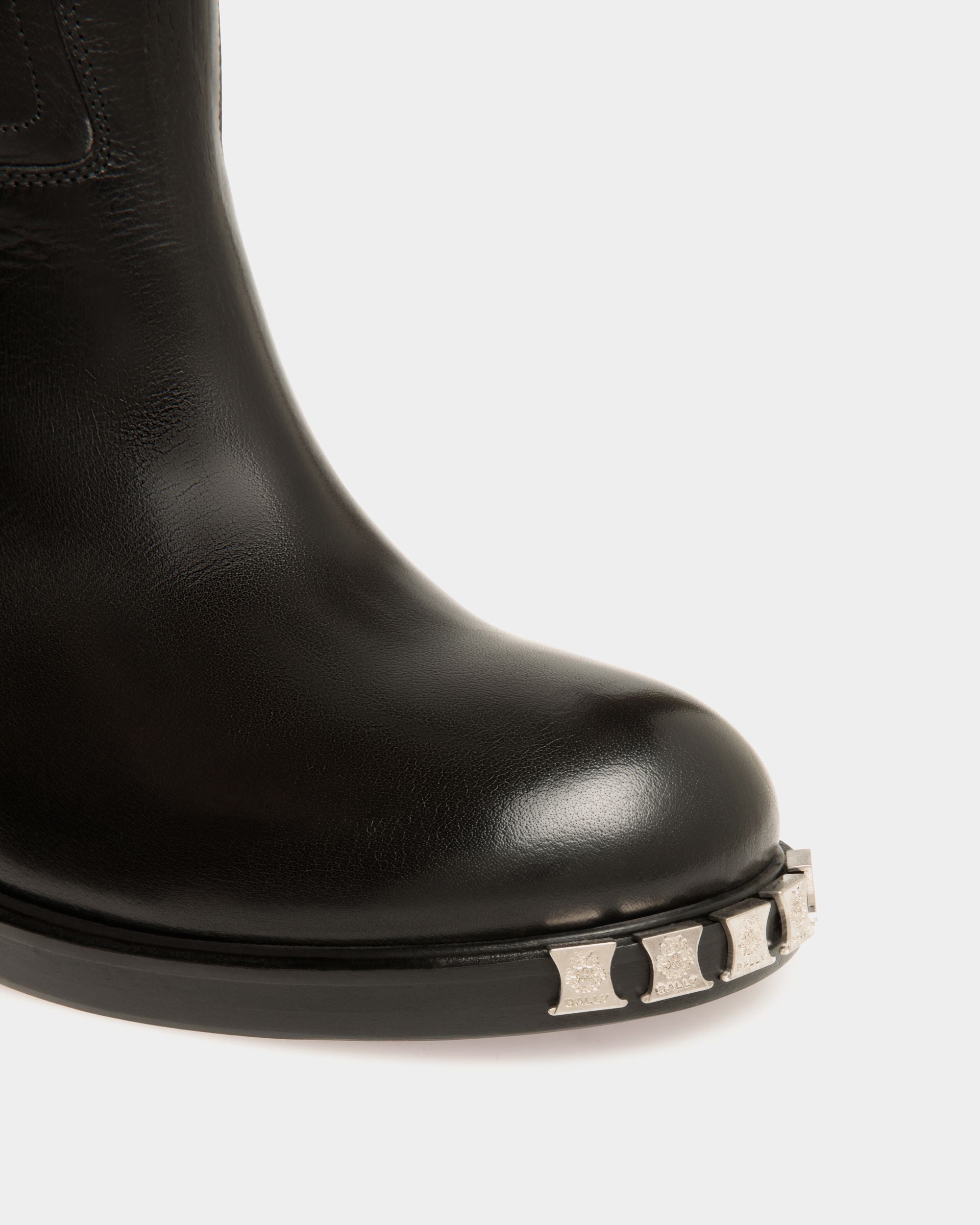 Botte Peggy En Cuir Noir - Femme - Bally - 05