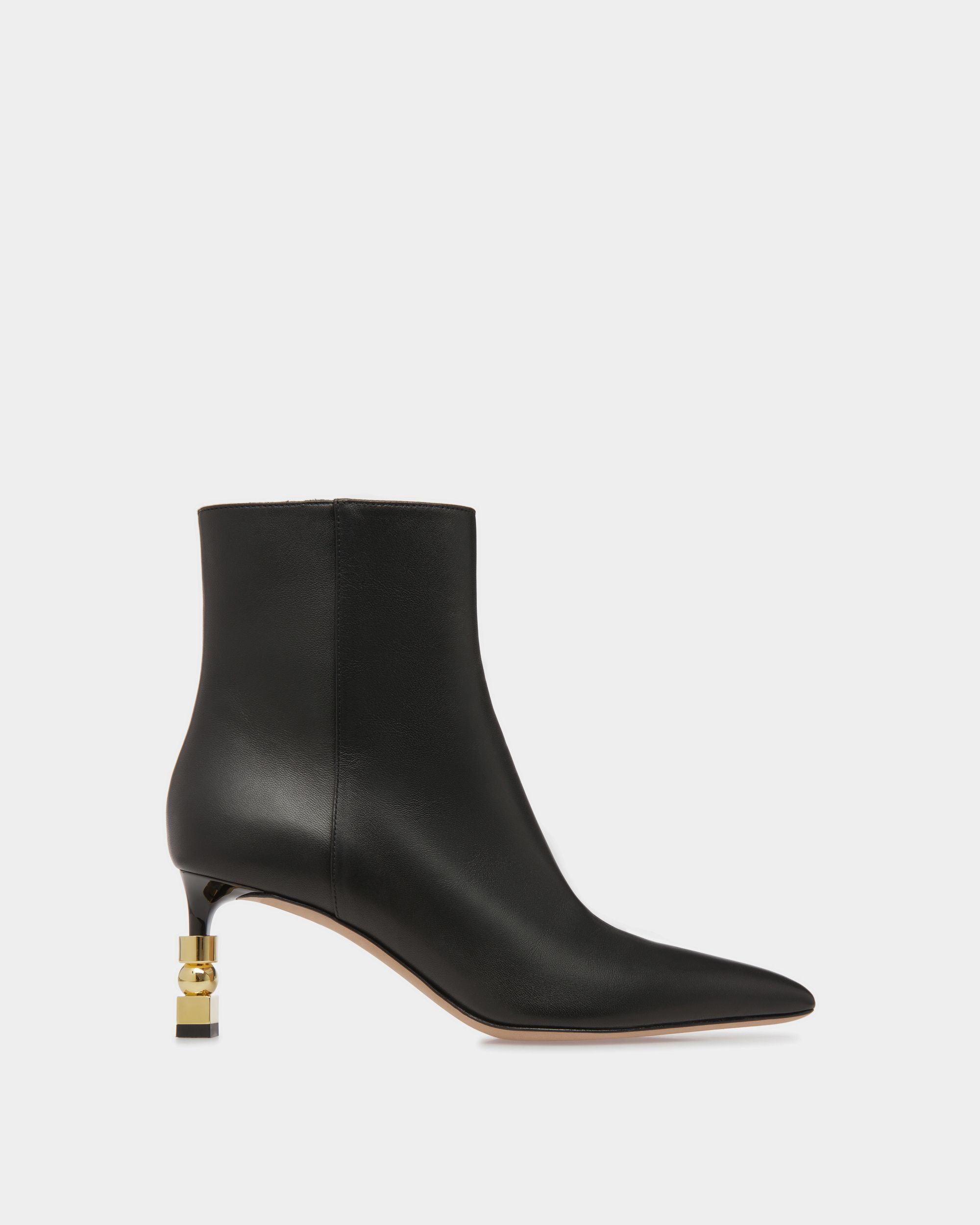 Bottines Block En Cuir Noir - Femme - Bally - 01