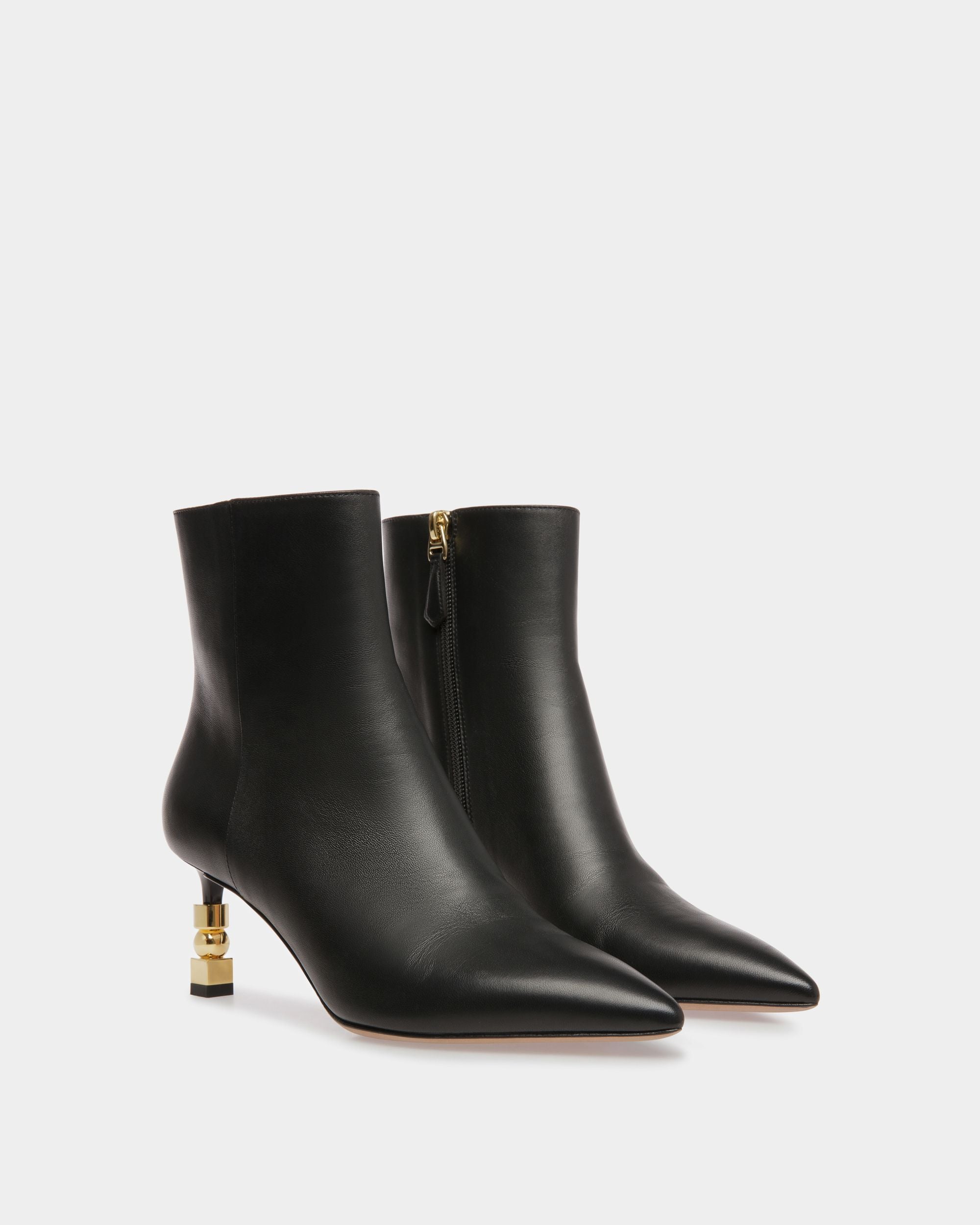 Bottines Block En Cuir Noir - Femme - Bally - 03