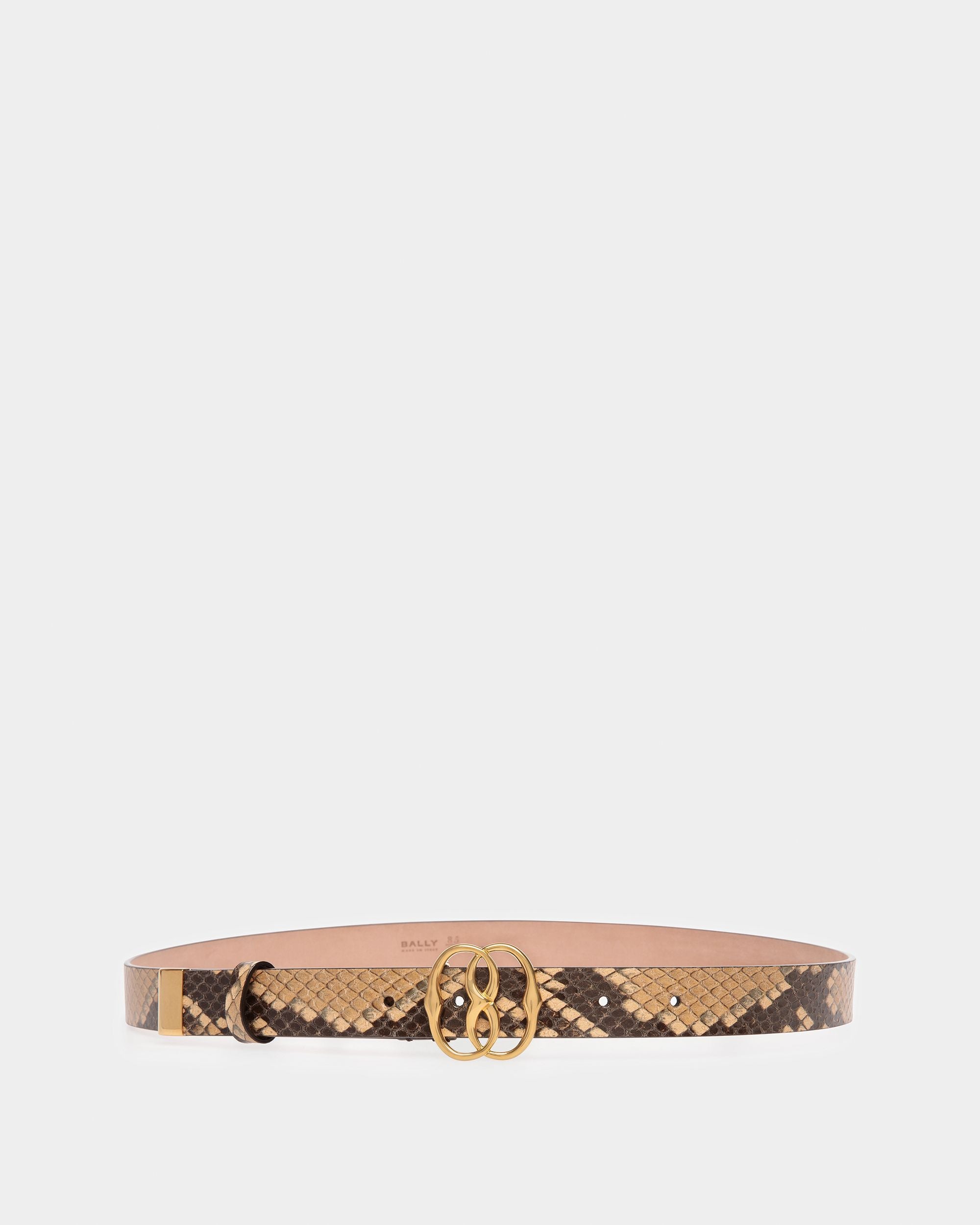 Emblem Ceinture Imprimée Python De 25 Mm - Femme - Bally - 01