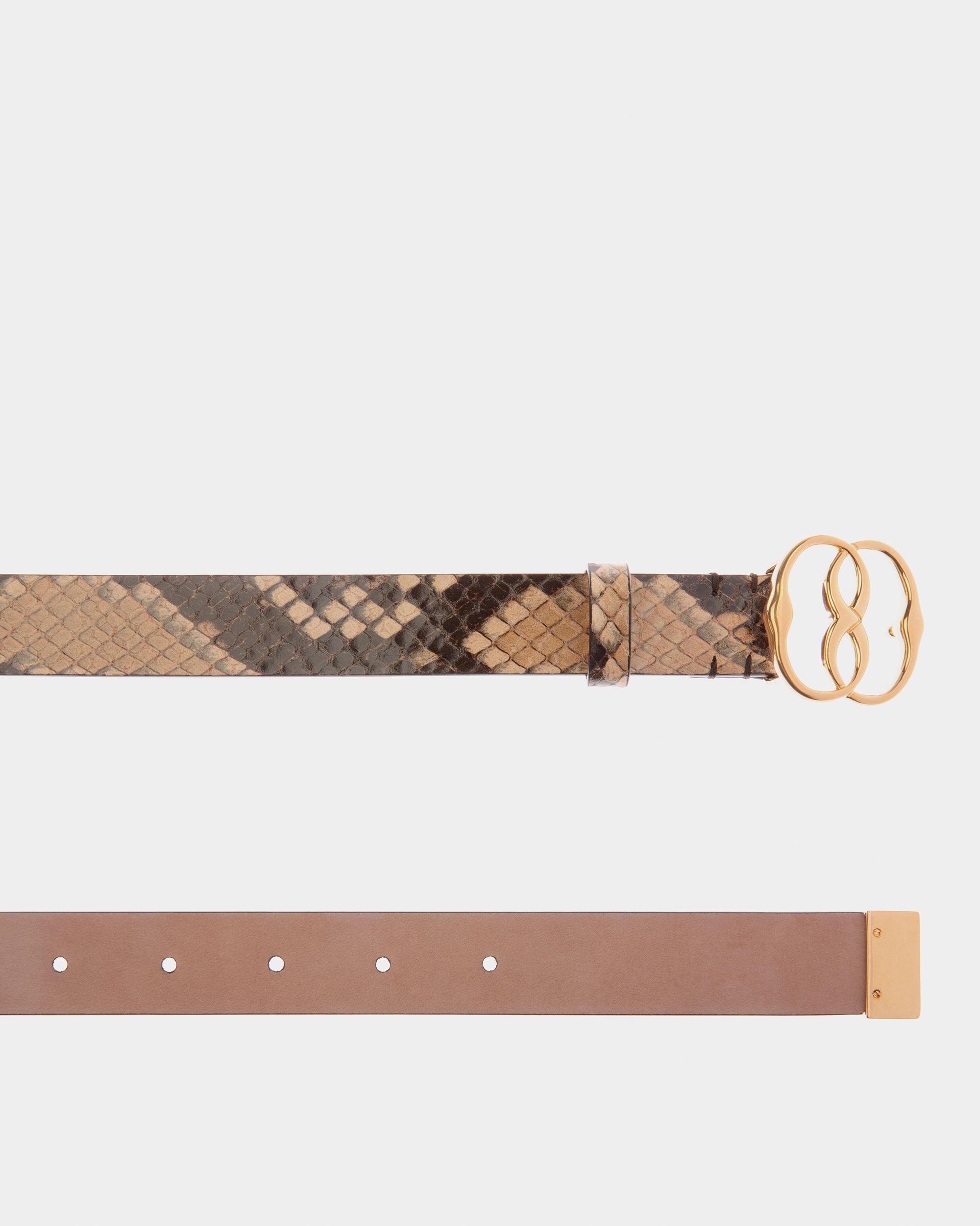 Emblem Ceinture Imprimée Python De 25 Mm - Femme - Bally - 02