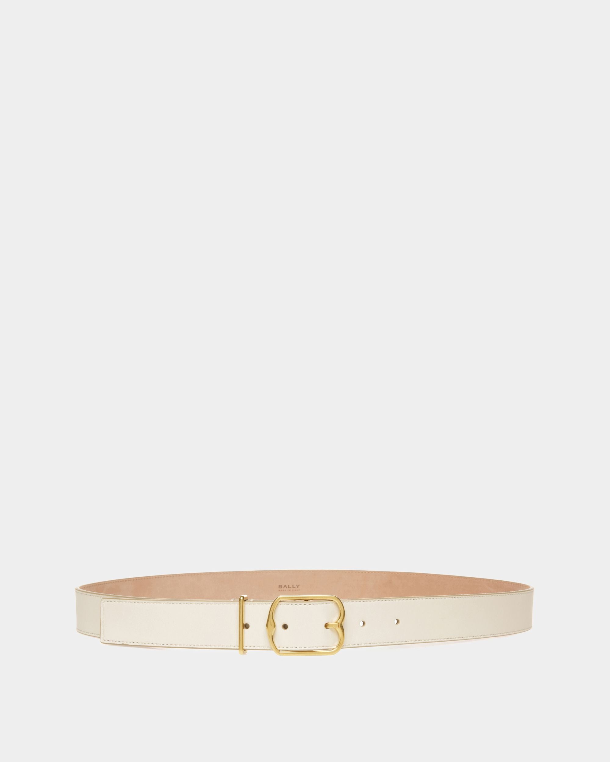 Ceinture Emblem En Cuir Ivoire - Femme - Bally - 01