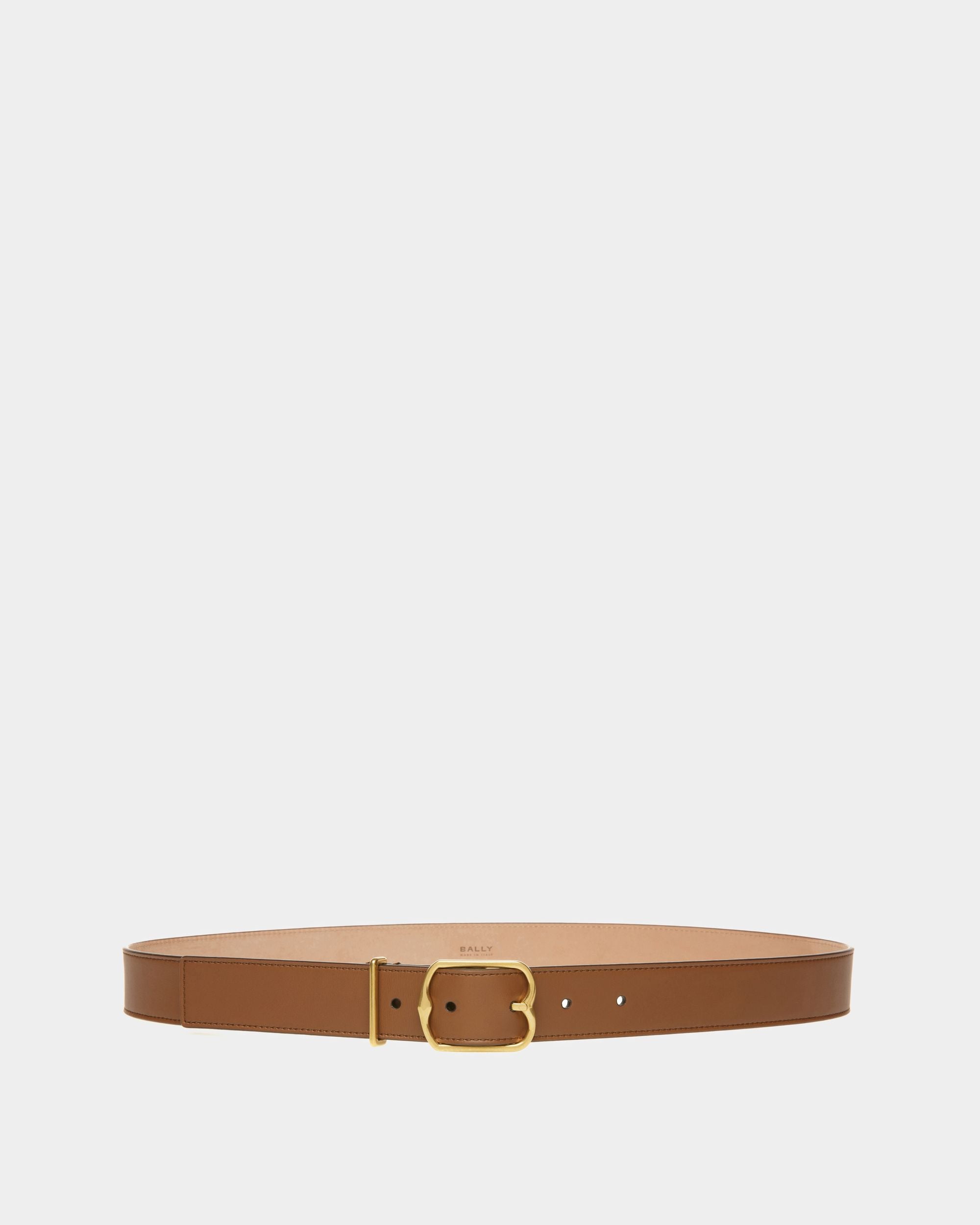 Ceinture Emblem 30 mm En Cuir Marron - Femme - Bally - 01