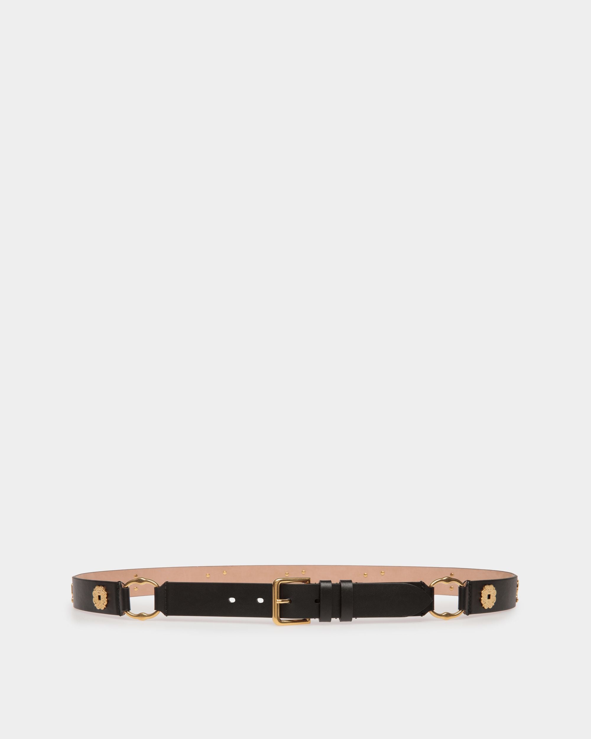 Ceinture Arkle 105 cm En Cuir Noir - Femme - Bally - 01