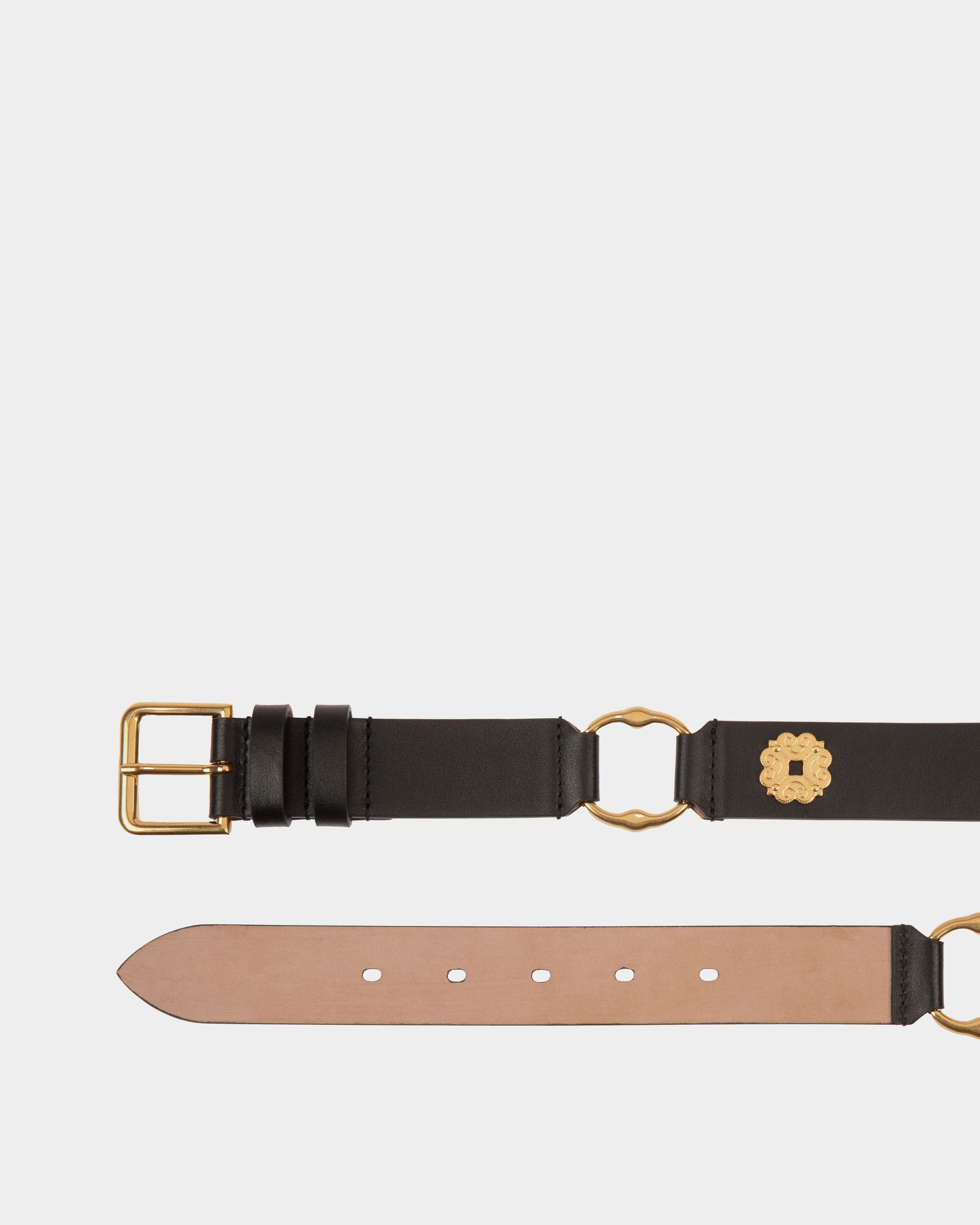 Ceinture Arkle 105 cm En Cuir Noir - Femme - Bally - 02