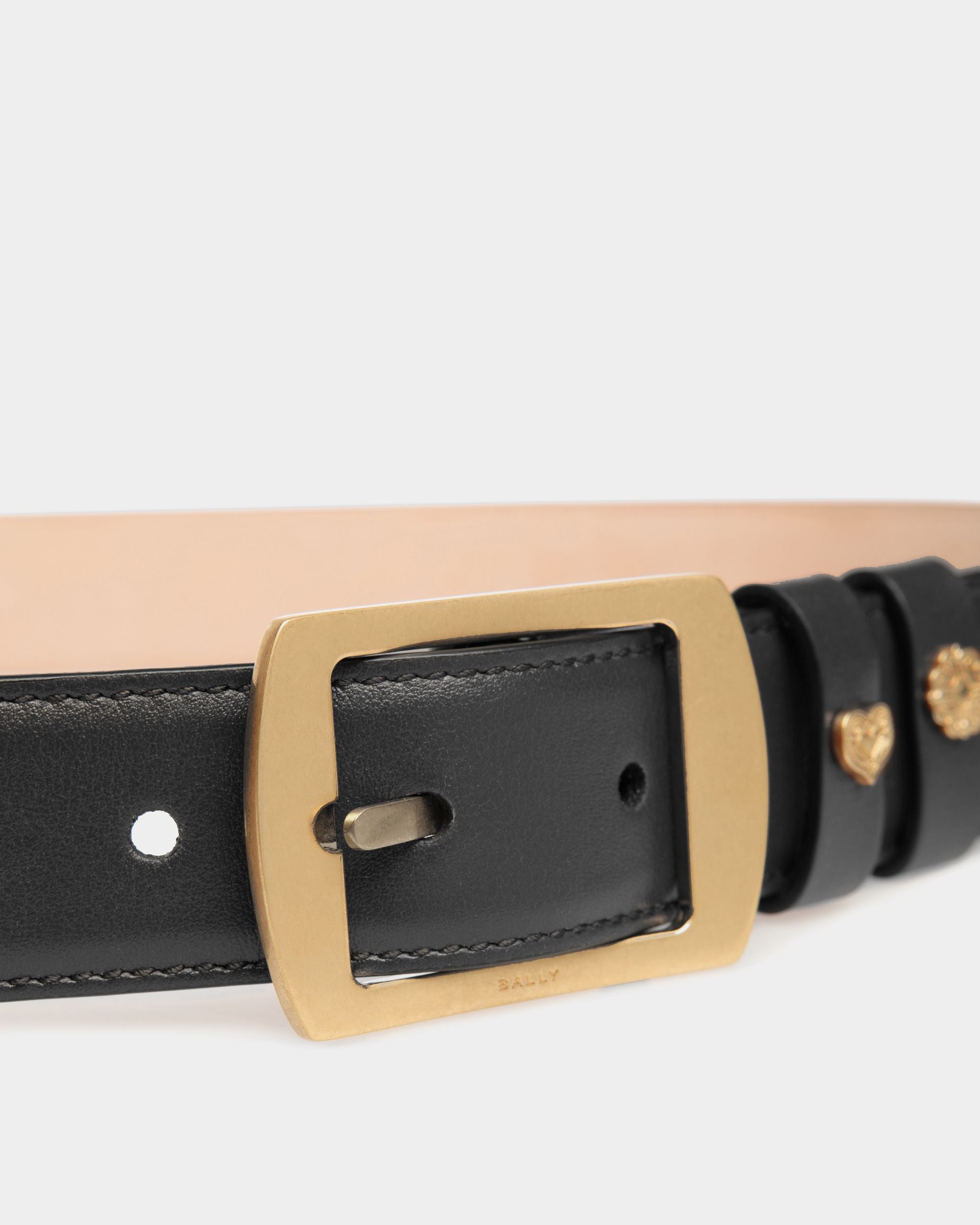 Ceinture Glen 30 mm En Cuir Noir - Femme - Bally - 03
