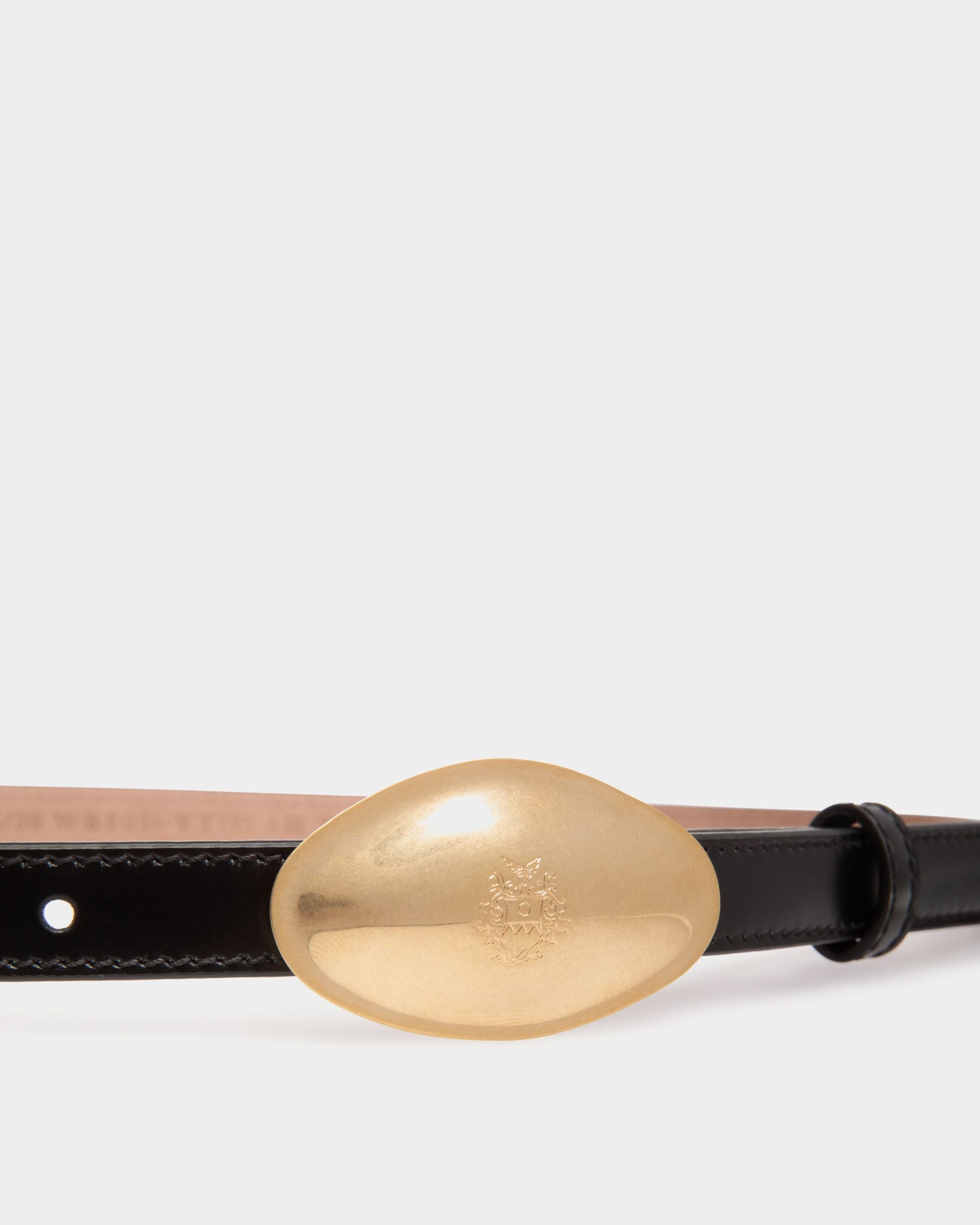 Ceinture Swissness 15 Mm En Cuir Noir Brossé - Femme - Bally - 03