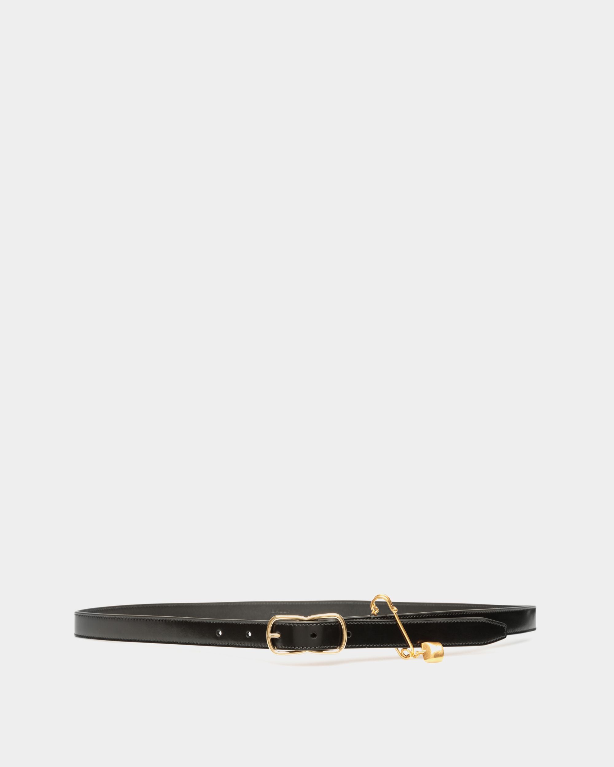 Ceinture Loto 20 mm En Cuir Brossé Noir - Femme - Bally - 01