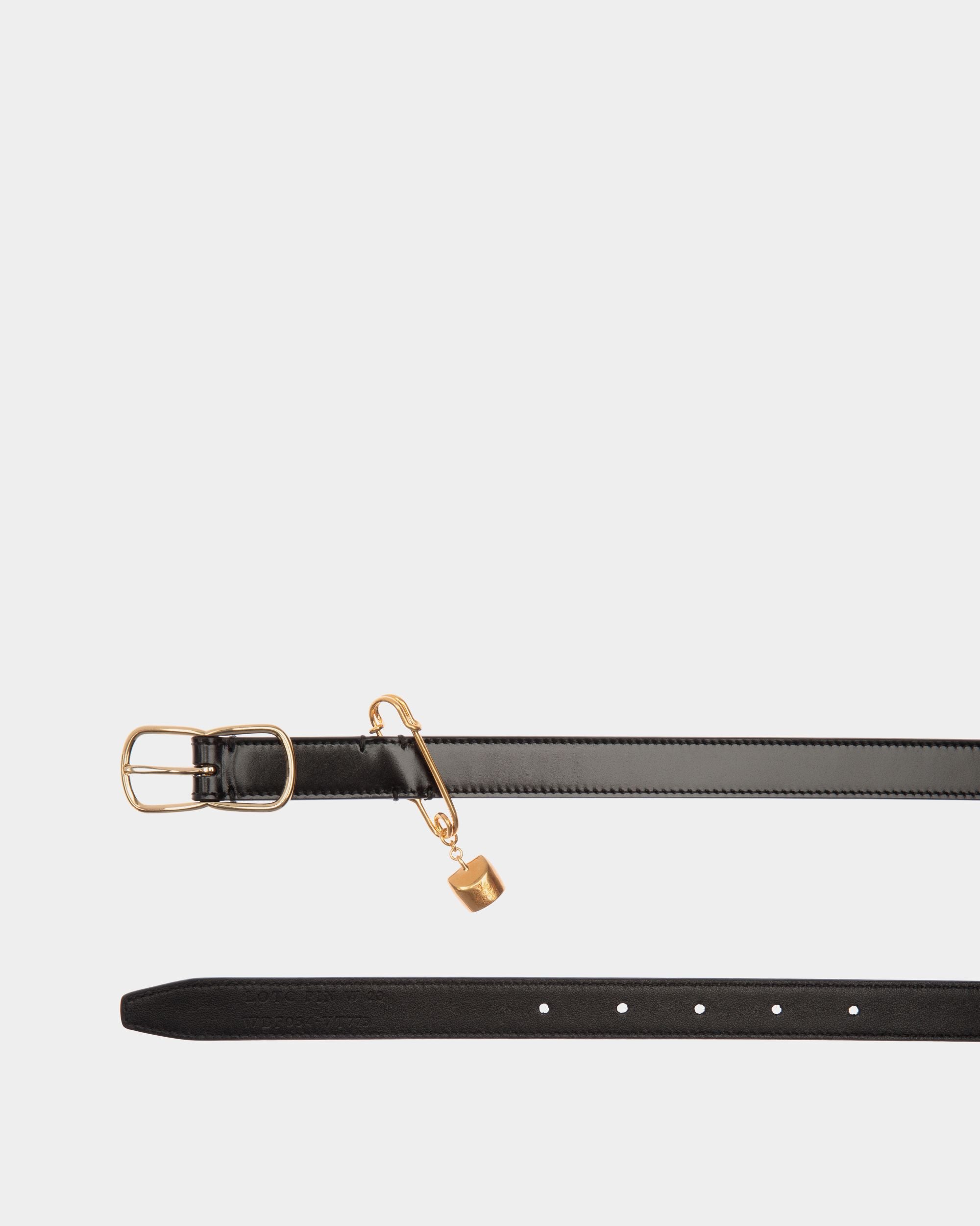 Ceinture Loto 20 mm En Cuir Brossé Noir - Femme - Bally - 02