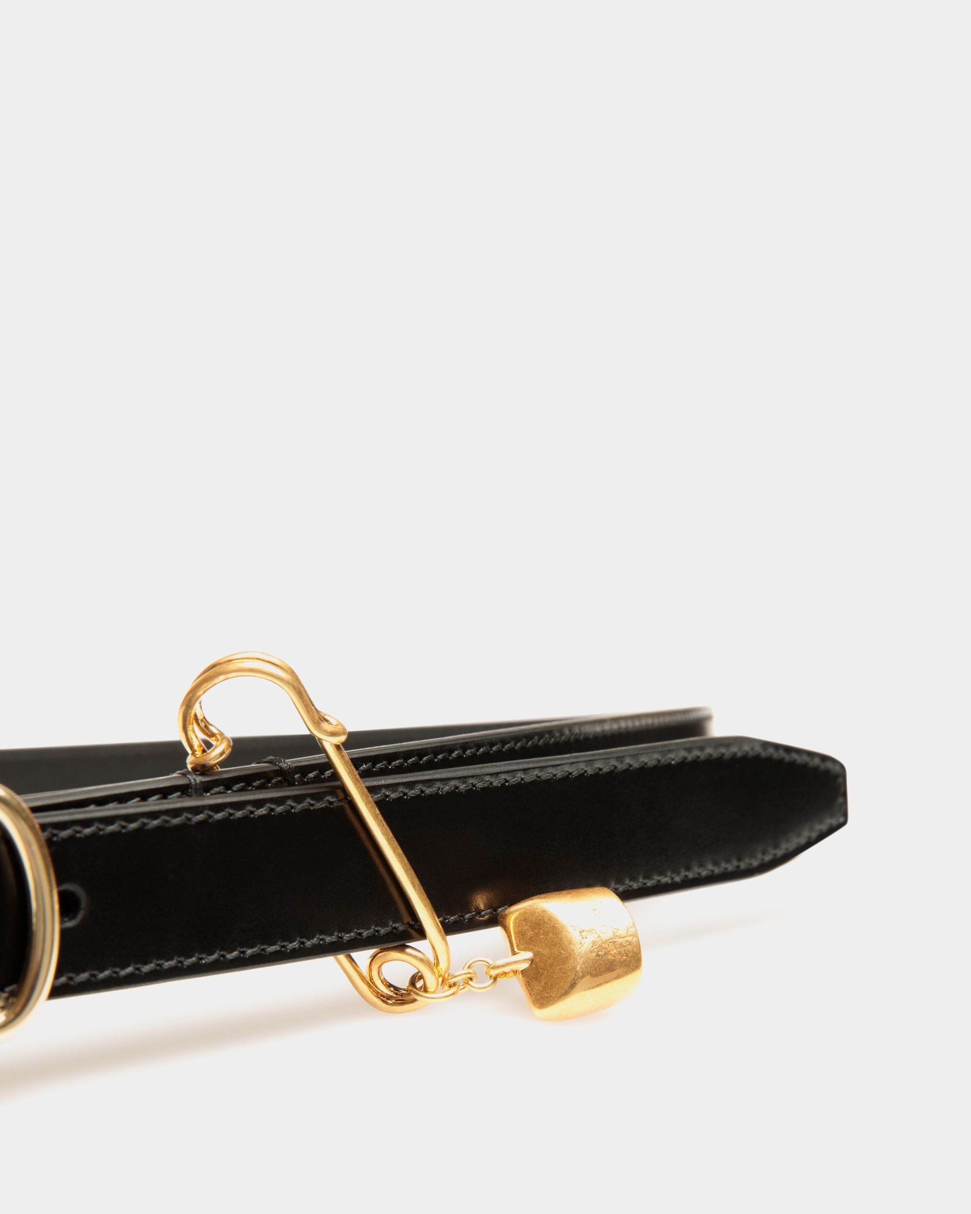 Ceinture Loto 20 mm En Cuir Brossé Noir - Femme - Bally - 03