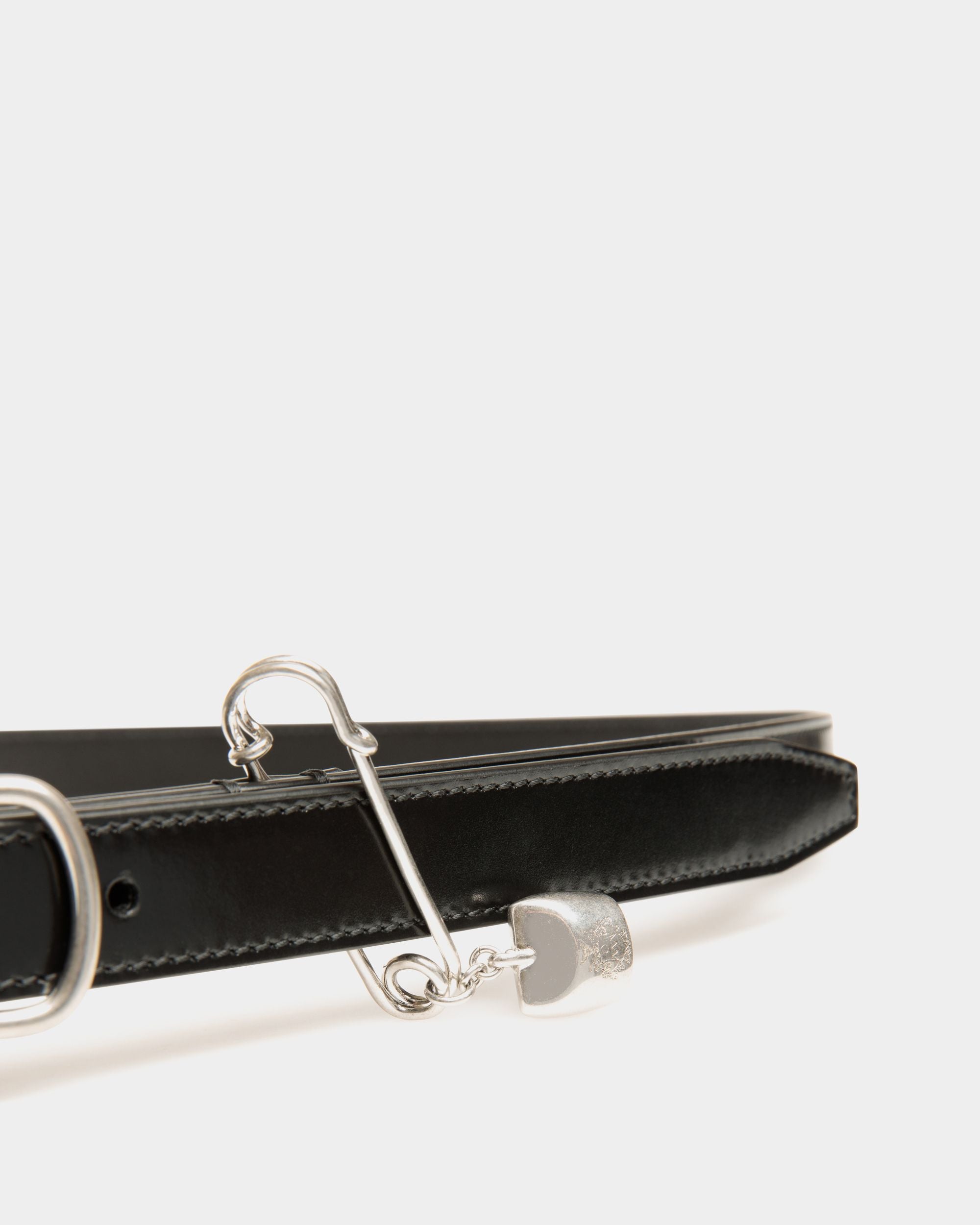 Ceinture Loto 20 mm En Cuir Brossé Noir - Femme - Bally - 03